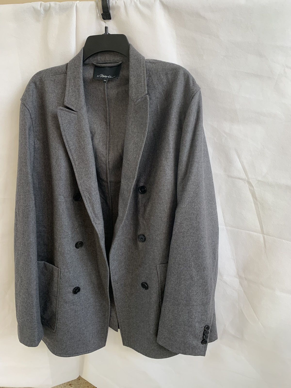 3.1 Phillip Lim Unconstructed Grey Wool Blazer Size US L / EU 52-54 / 3 - 2 Thumbnail