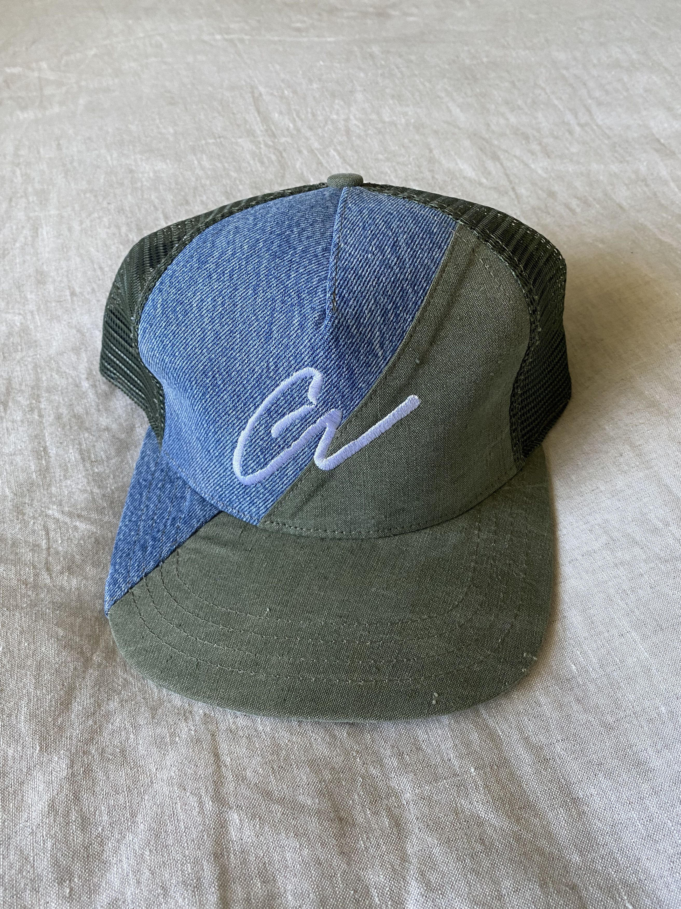 Greg Lauren 5050 denim army tent trucker hat