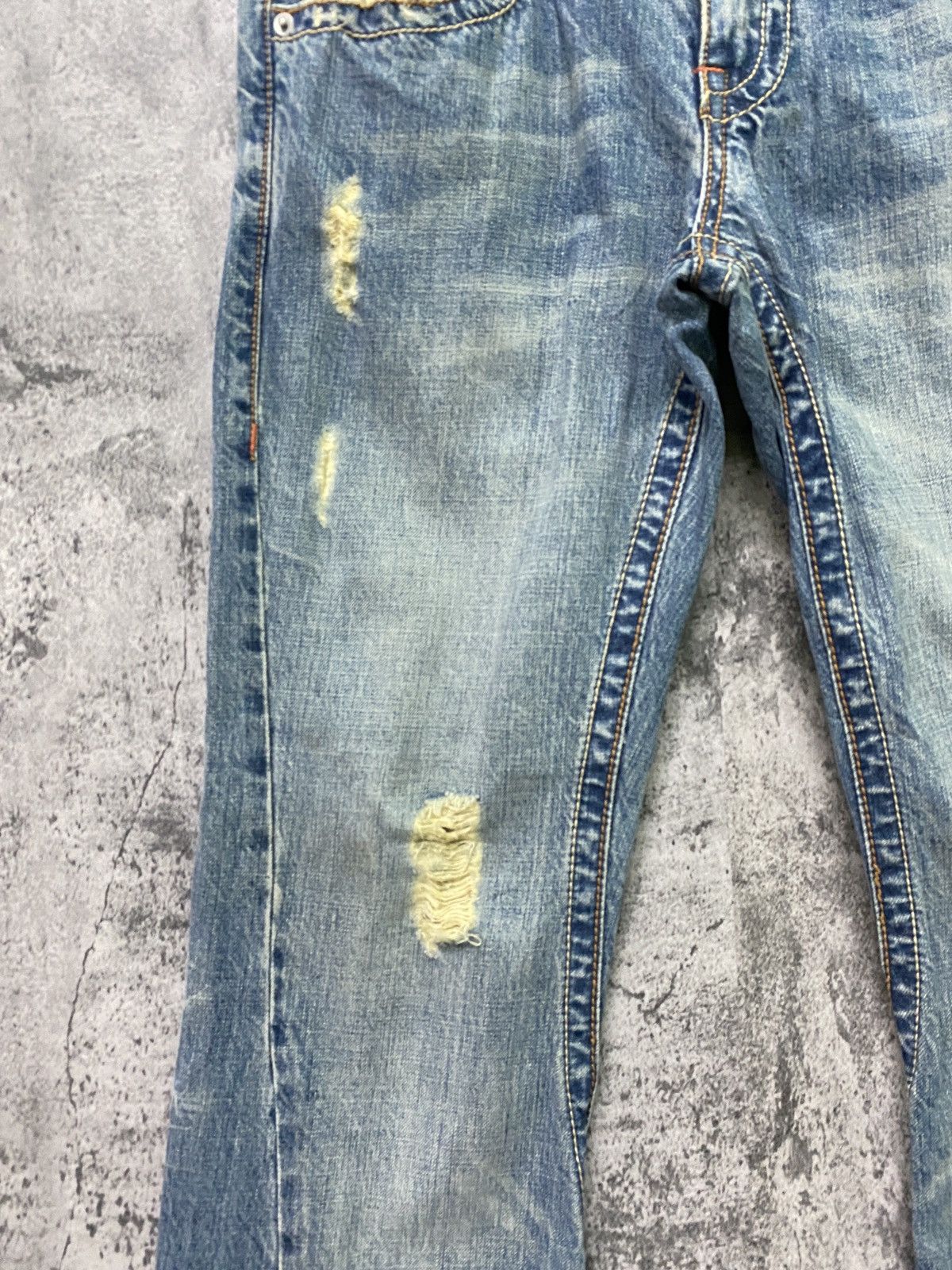 Japanese Brand Vintage SEMANTIC DESIGN Flared Distressed Cropped Denim Size US 29 - 8 Thumbnail