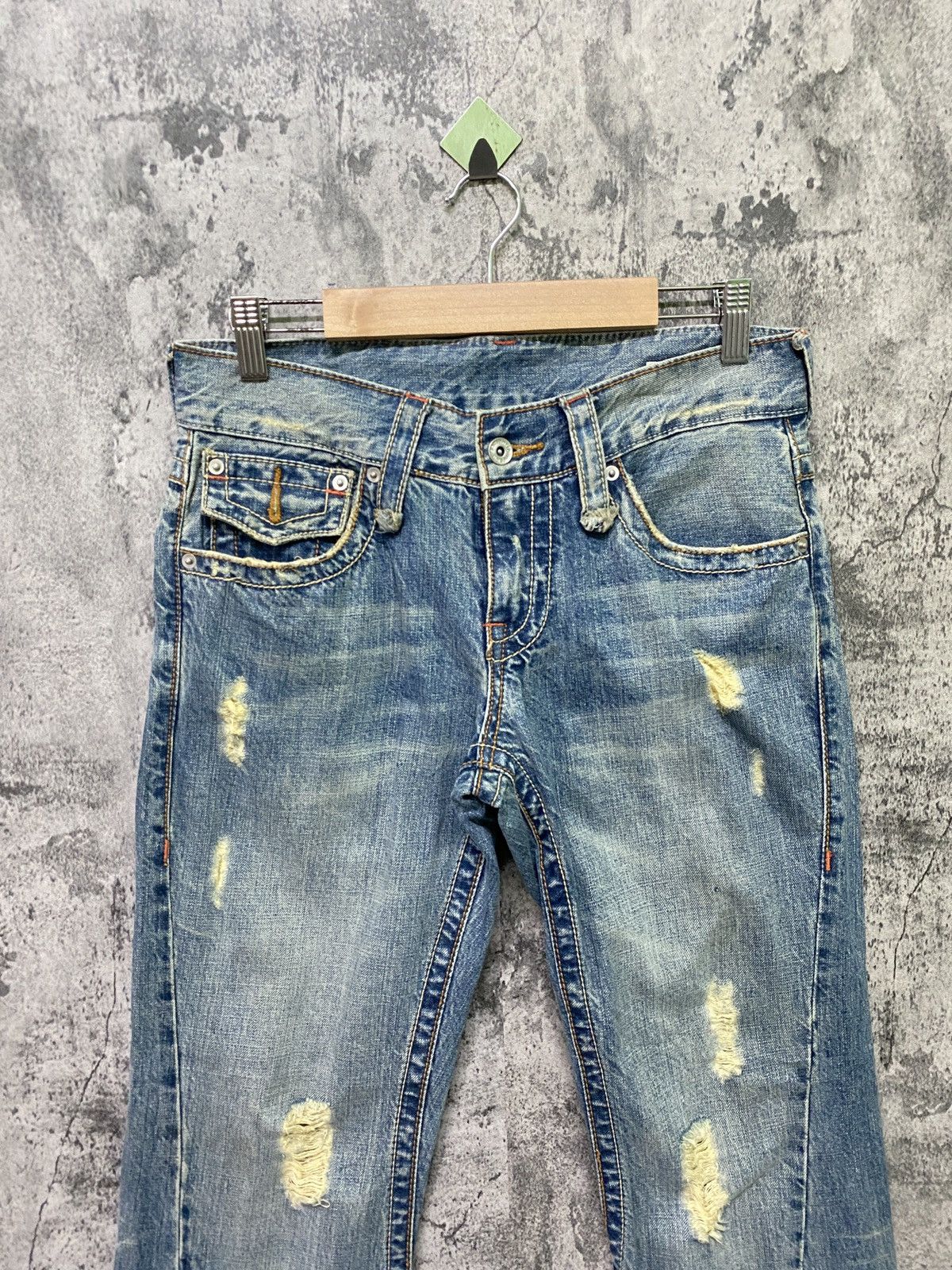 Japanese Brand Vintage SEMANTIC DESIGN Flared Distressed Cropped Denim Size US 29 - 3 Thumbnail