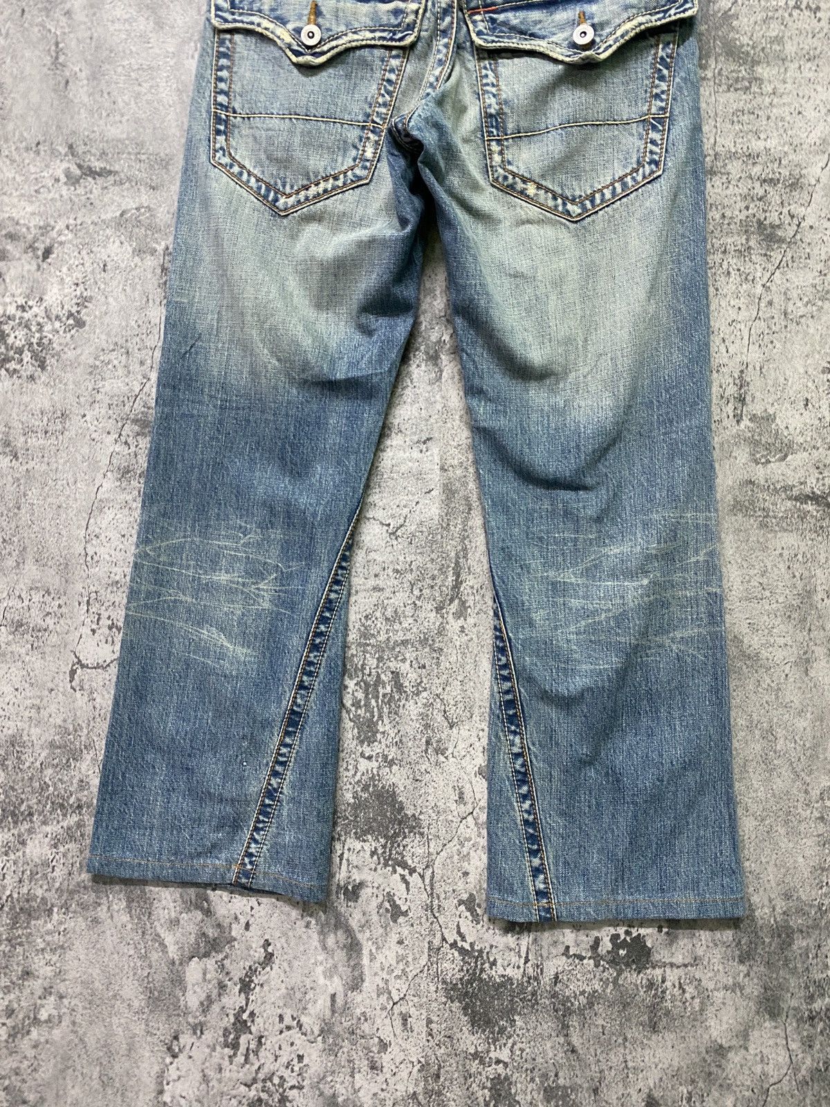 Japanese Brand Vintage SEMANTIC DESIGN Flared Distressed Cropped Denim Size US 29 - 16 Thumbnail