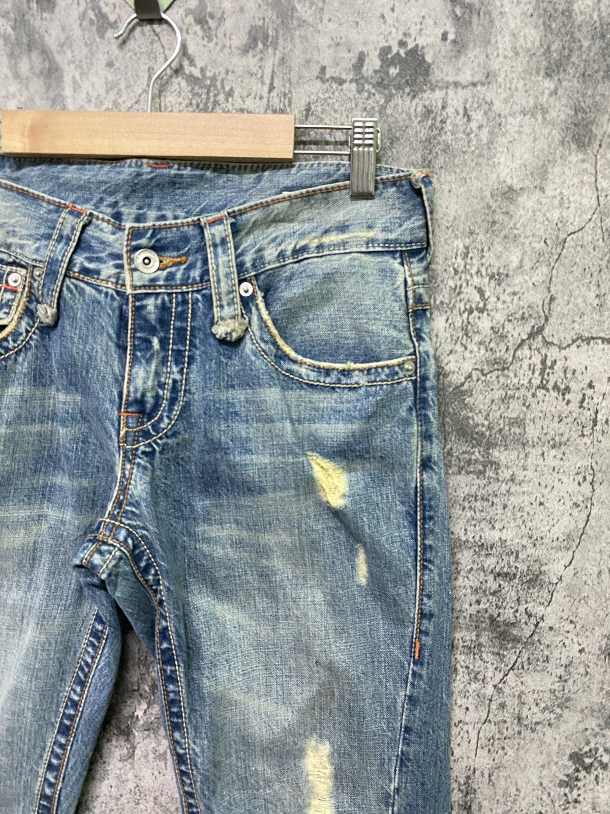 Japanese Brand Vintage SEMANTIC DESIGN Flared Distressed Cropped Denim Size US 29 - 5 Thumbnail