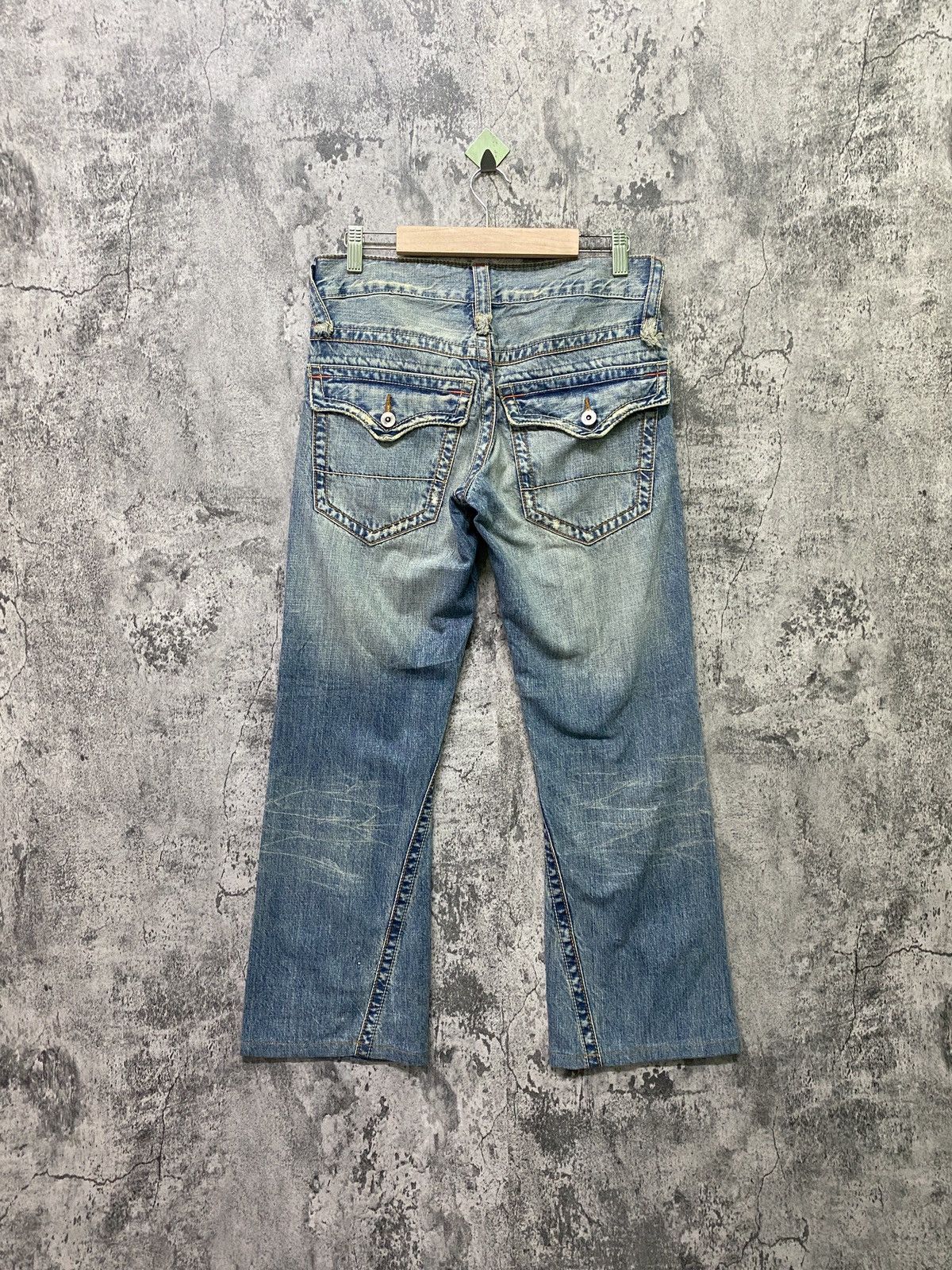 Japanese Brand Vintage SEMANTIC DESIGN Flared Distressed Cropped Denim Size US 29 - 2 Thumbnail