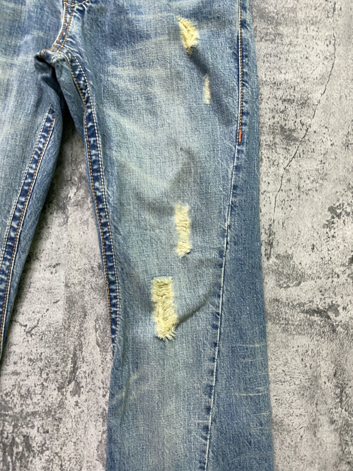 Japanese Brand Vintage SEMANTIC DESIGN Flared Distressed Cropped Denim Size US 29 - 6 Thumbnail