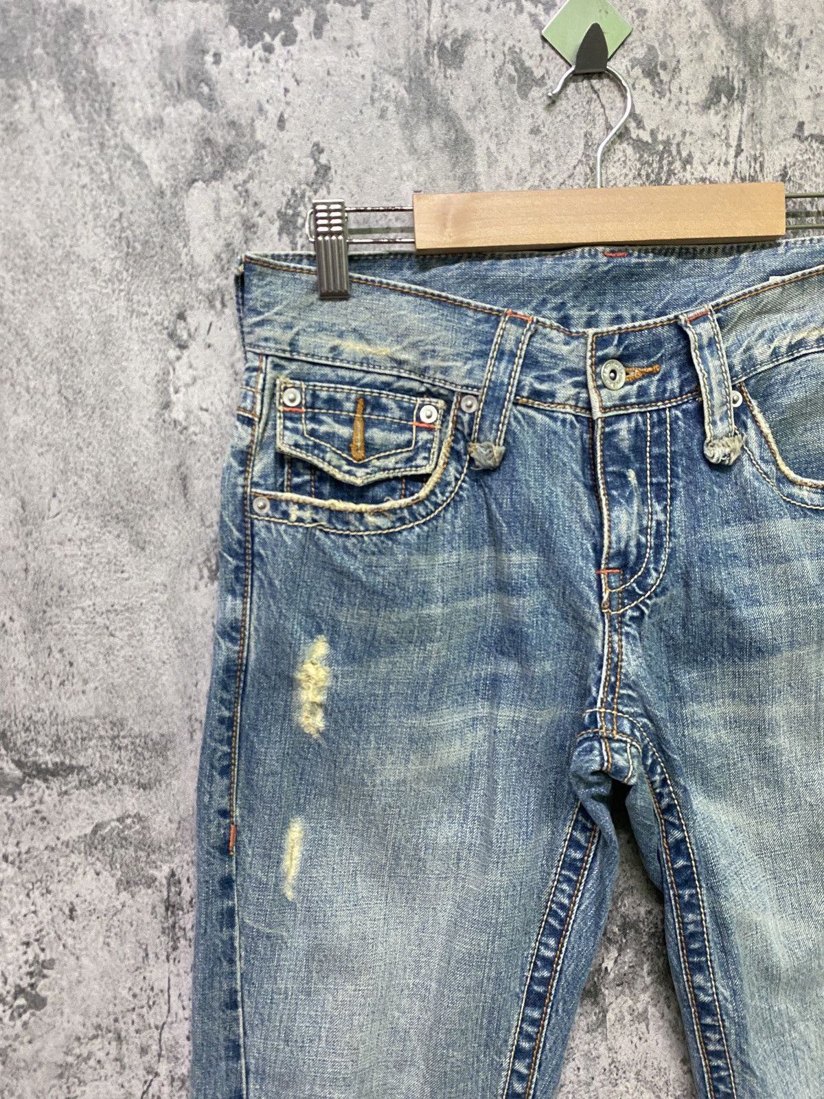 Japanese Brand Vintage SEMANTIC DESIGN Flared Distressed Cropped Denim Size US 29 - 4 Thumbnail