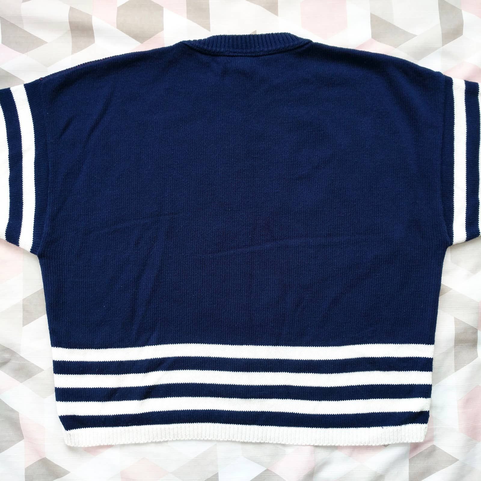 Vintage Vintage Apostrophe Nautical Anchor Stripe Knit Sweater Size US XL / EU 56 / 4 - 4 Thumbnail
