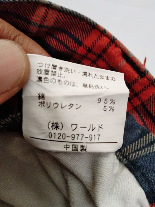 Japanese Brand Japanese Brand Red Tartan Checkered Pants Size US 31 - 9 Thumbnail
