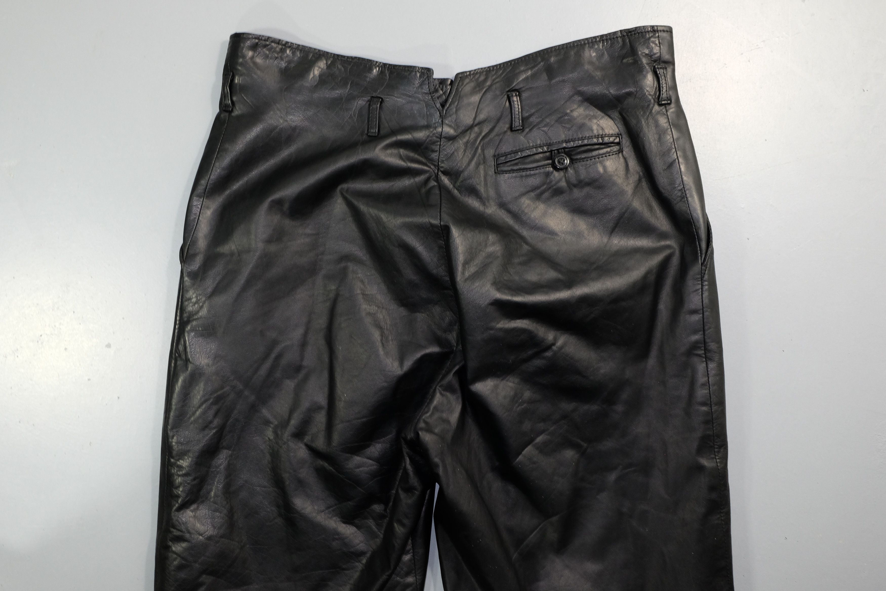 Vintage Black Soft Leather Pants Size US 32 / EU 48 - 7 Thumbnail