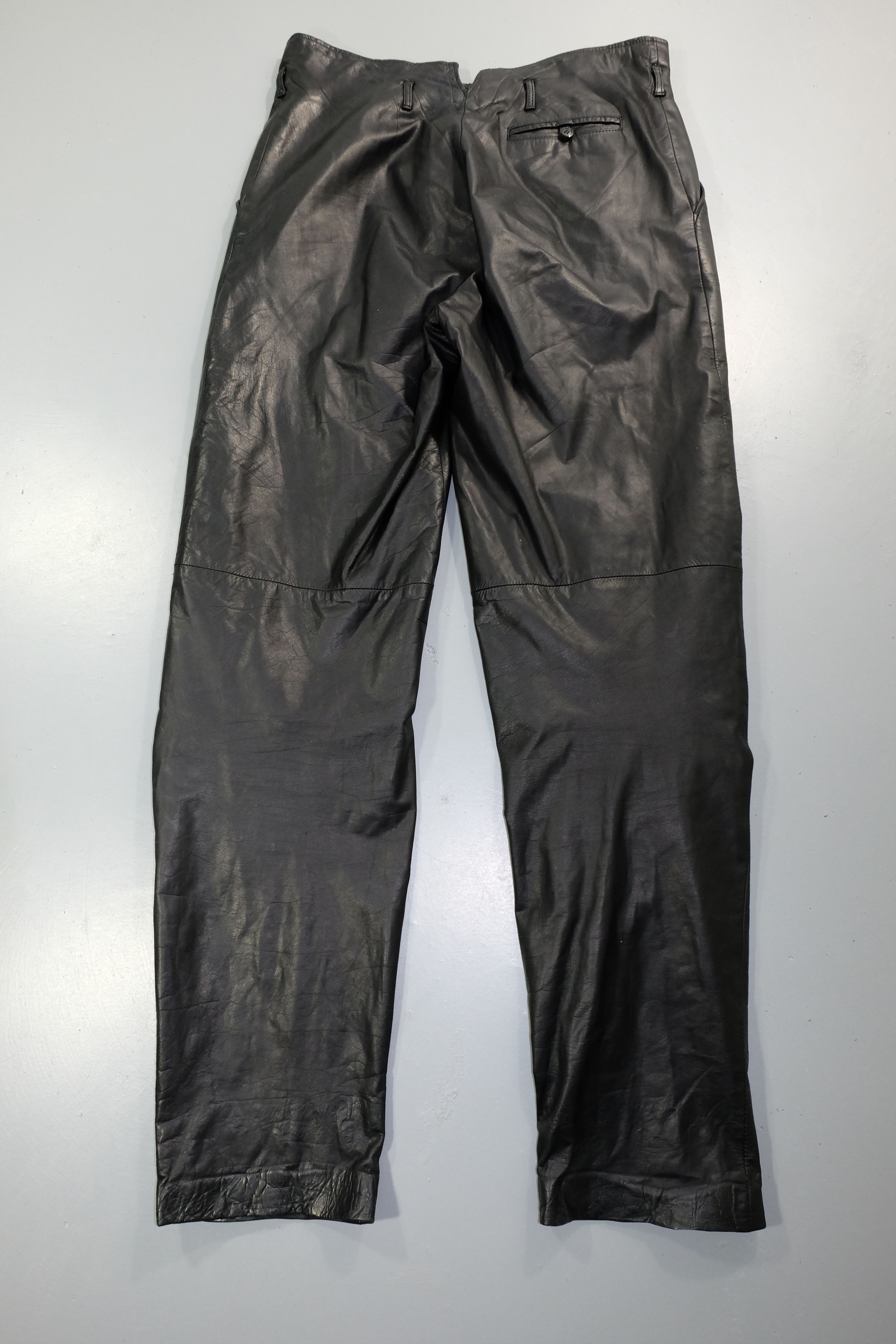Vintage Black Soft Leather Pants Size US 32 / EU 48 - 6 Thumbnail