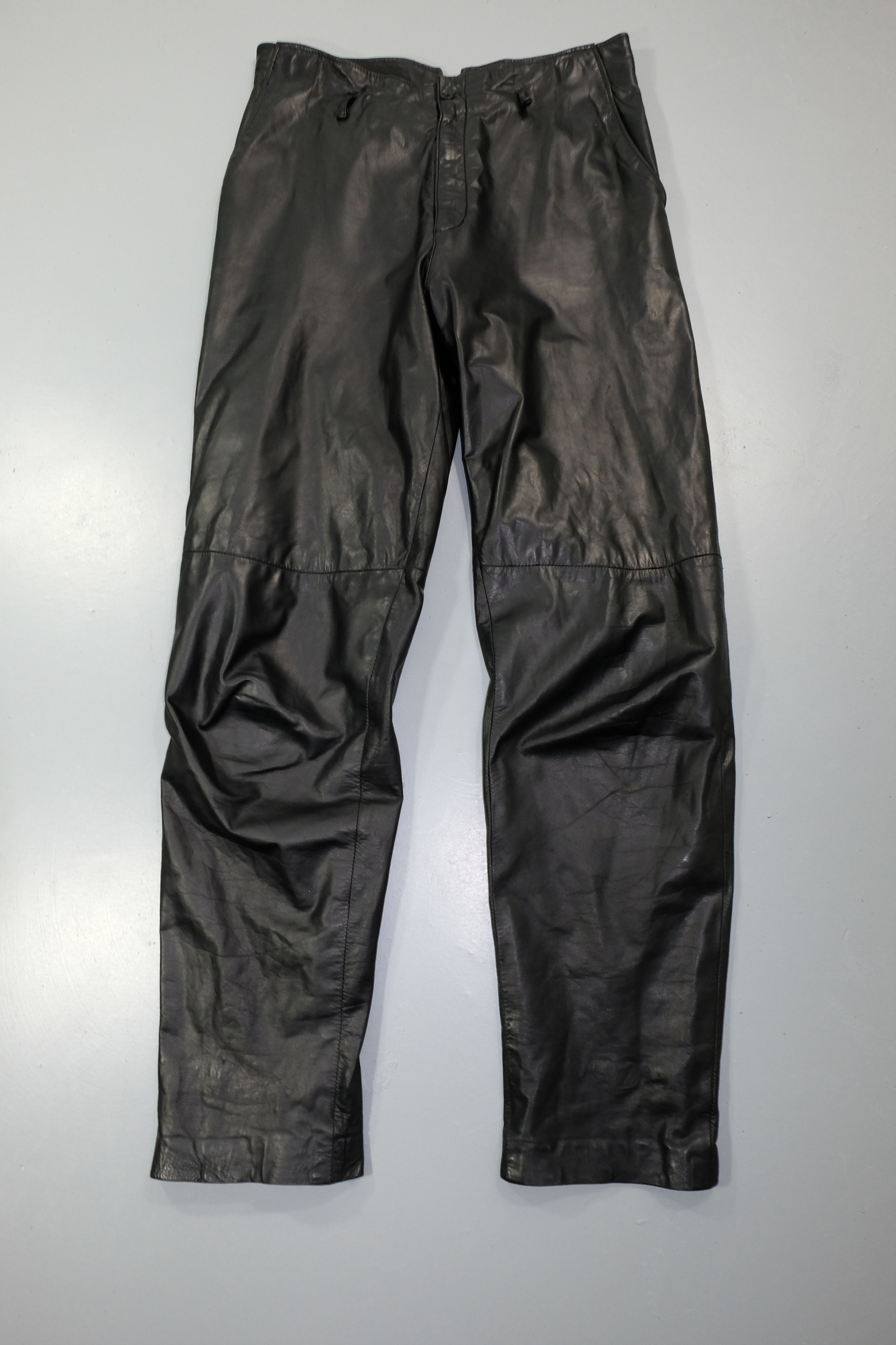Vintage Black Soft Leather Pants Size US 32 / EU 48 - 4 Thumbnail