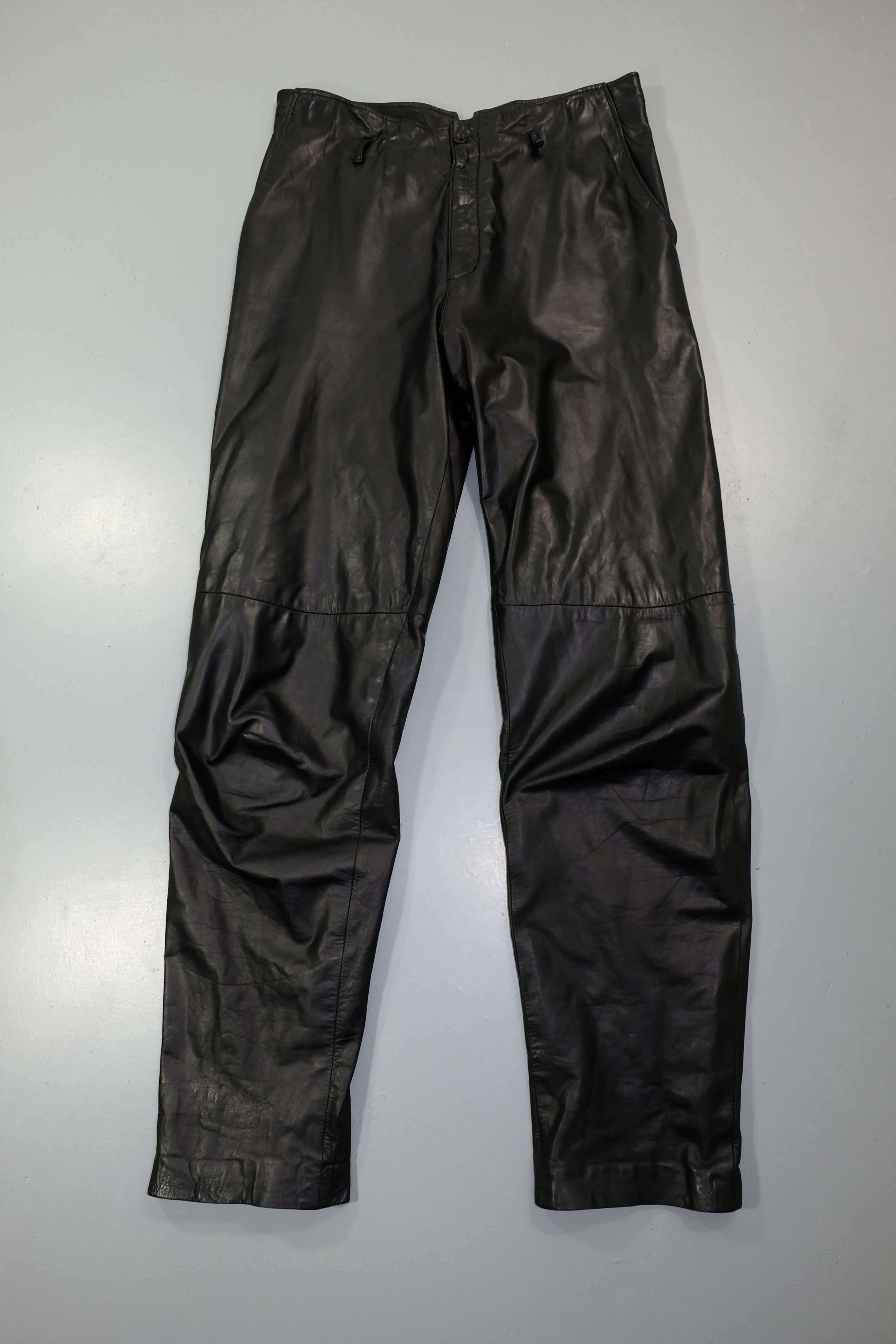 Vintage Black Soft Leather Pants Size US 32 / EU 48 - 2 Thumbnail