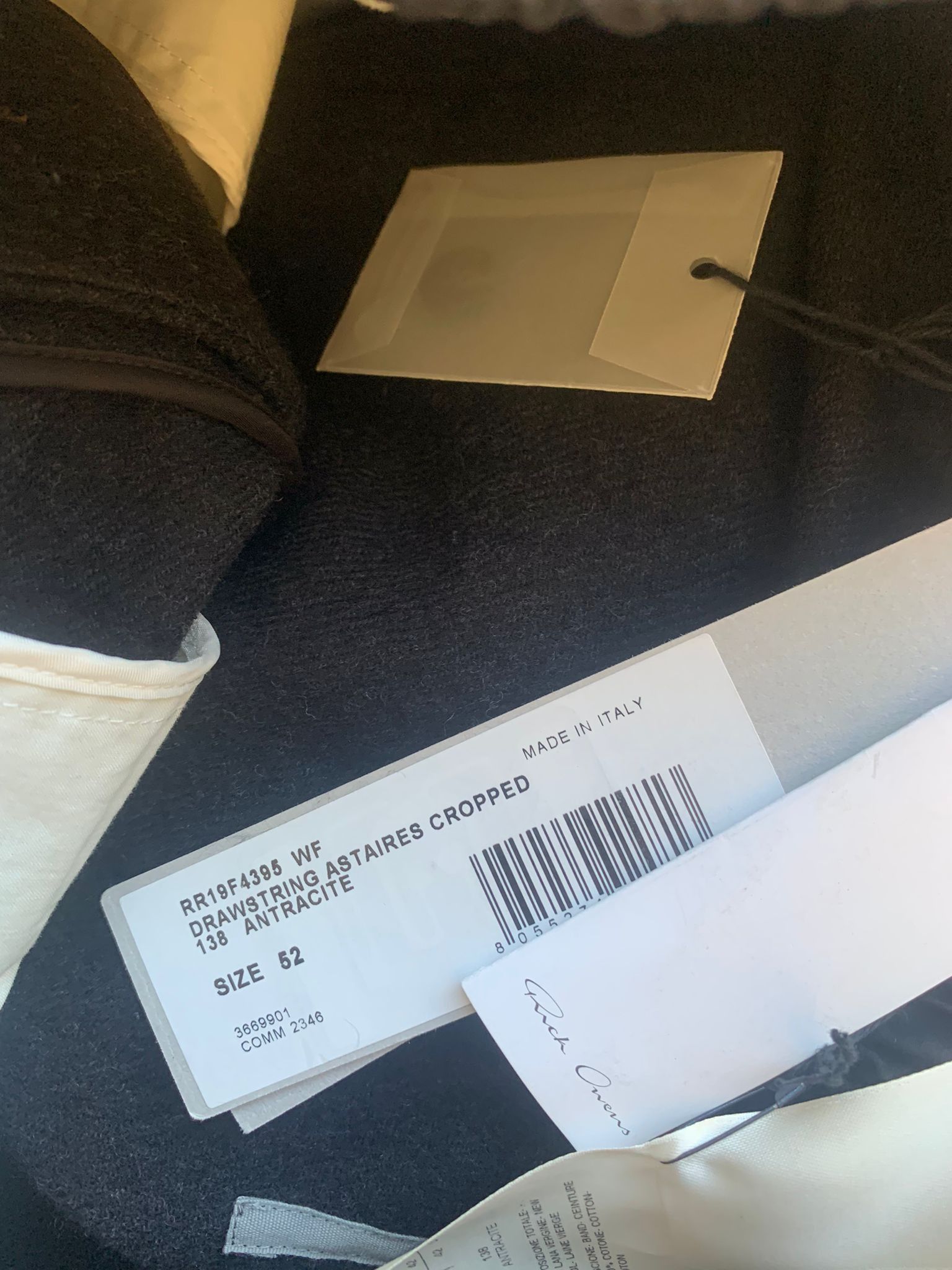 Rick Owens FW19 Drawstring Astaires Cropped in Anthracite Size US 36 / EU 52 - 17 Thumbnail