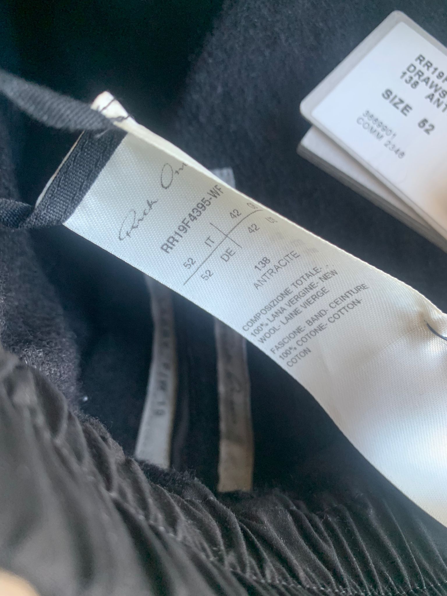 Rick Owens FW19 Drawstring Astaires Cropped in Anthracite Size US 36 / EU 52 - 18 Thumbnail