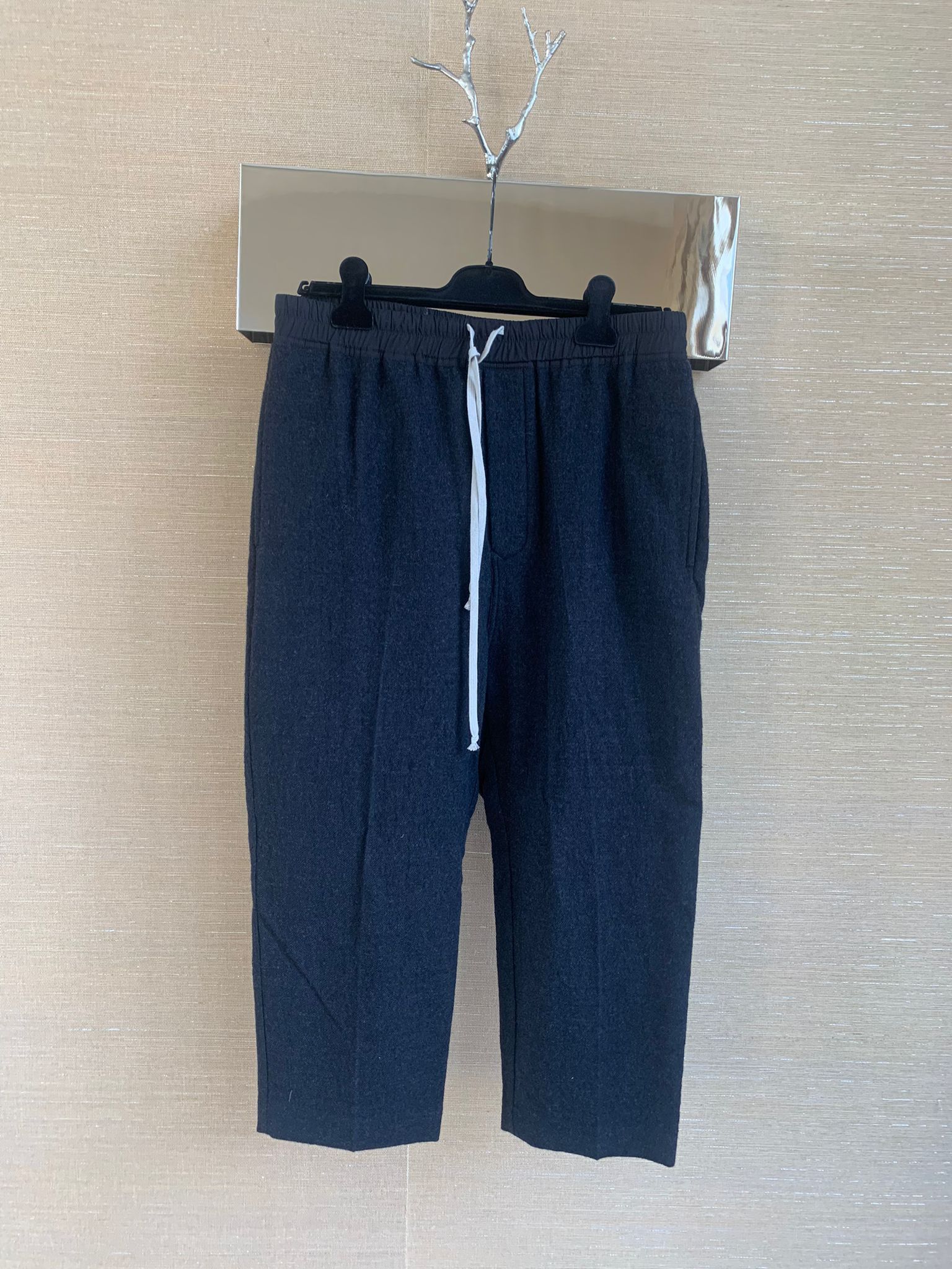 Rick Owens FW19 Drawstring Astaires Cropped in Anthracite Size US 36 / EU 52 - 2 Thumbnail