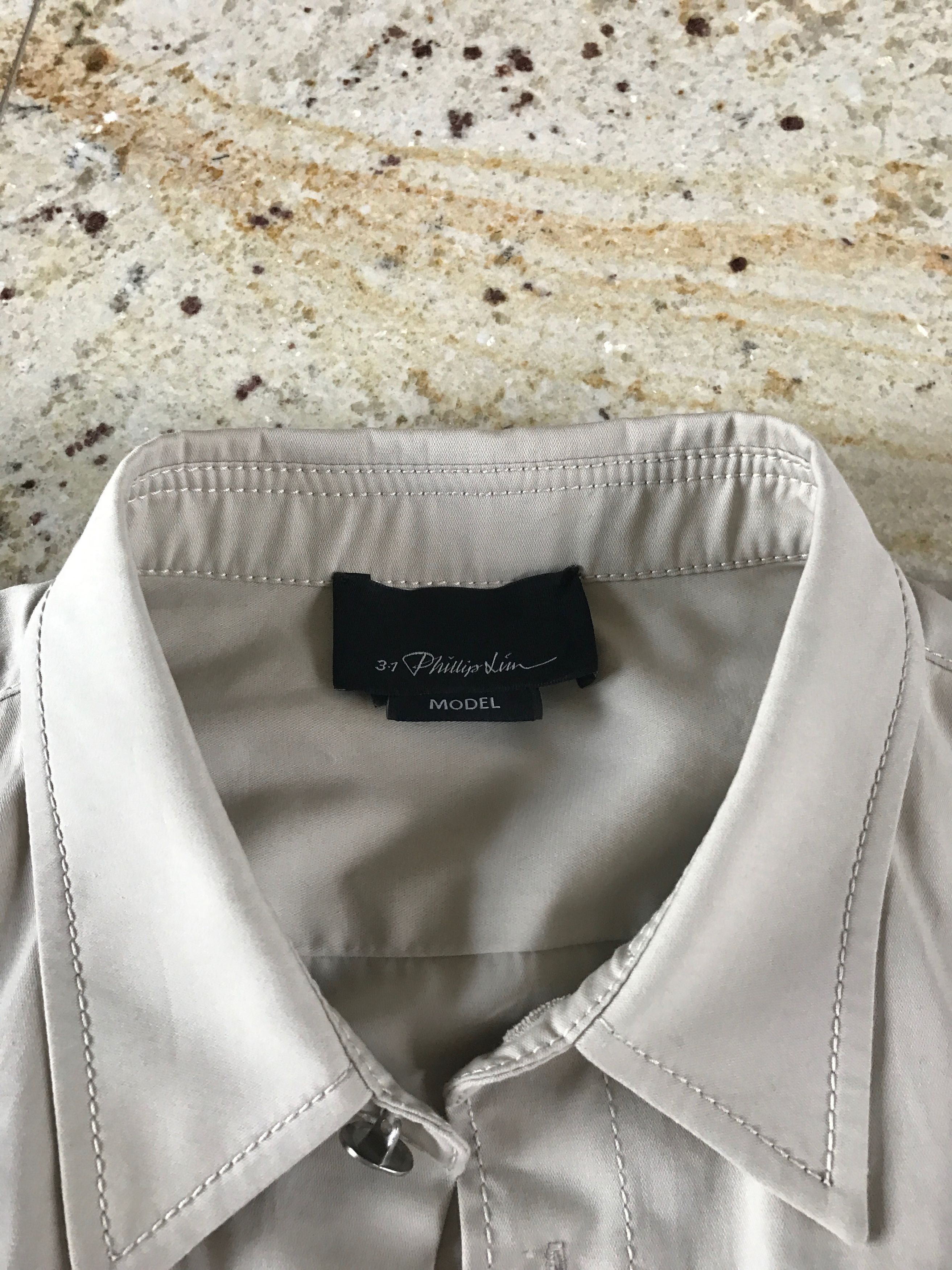 3.1 Phillip Lim SAMPLE - Contrast Neutral Button Up Size US L / EU 52-54 / 3 - 6 Thumbnail
