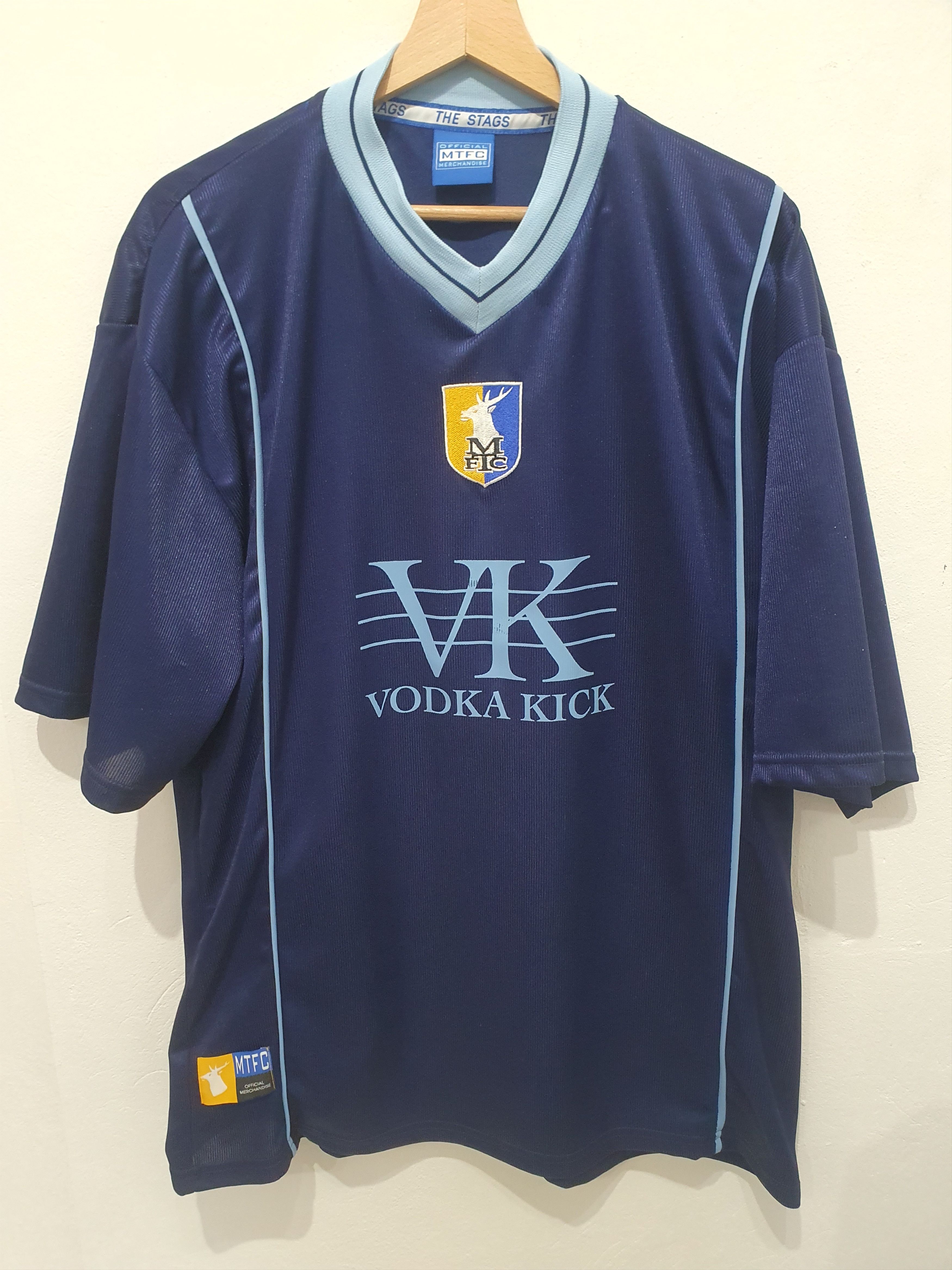 image of Mansfield Town 2001 2002 2003 Size XL Jersey Shirt in Navy, Men's