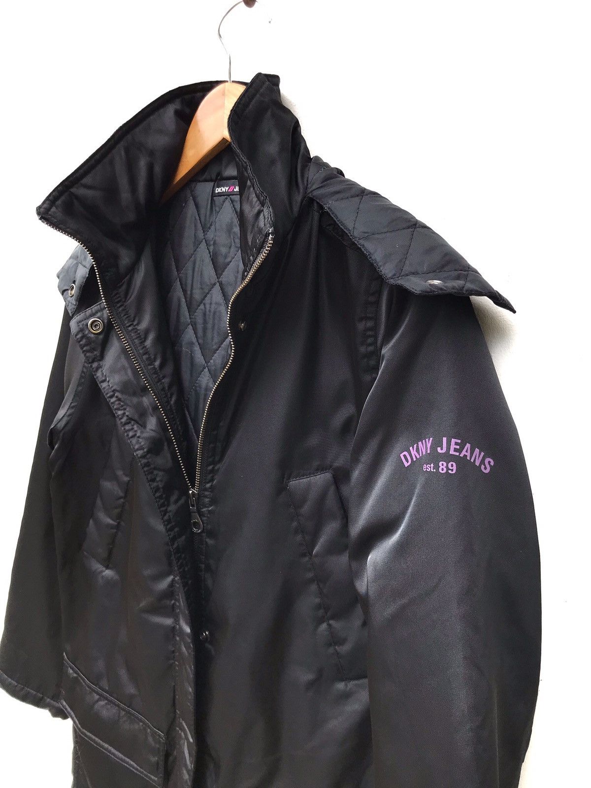 DKNY DKNY Jeans Black Quilted Long Jacket Size US XS / EU 42 / 0 - 4 Thumbnail