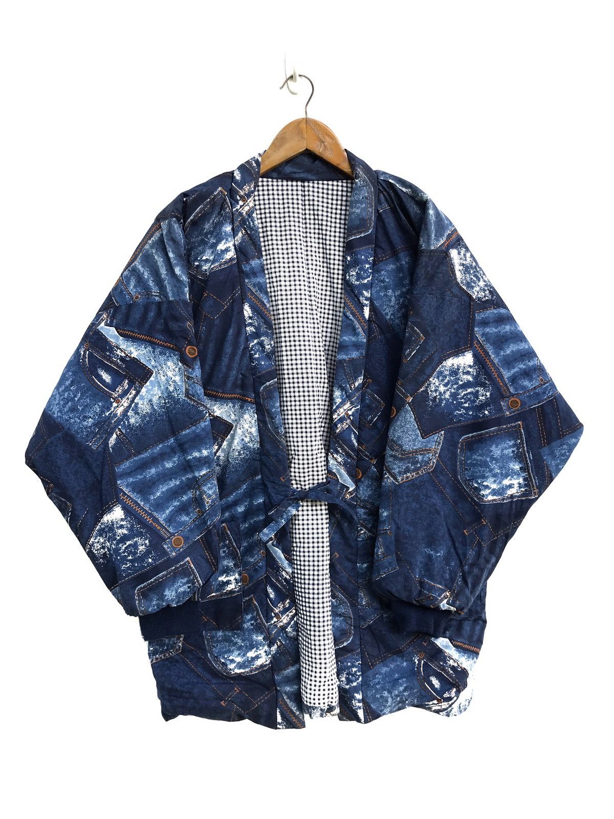 Japanese Brand Japanese Jeans Print Quilted Kimono Noragi Visvim Style Size US L / EU 52-54 / 3 - 1 Thumbnail