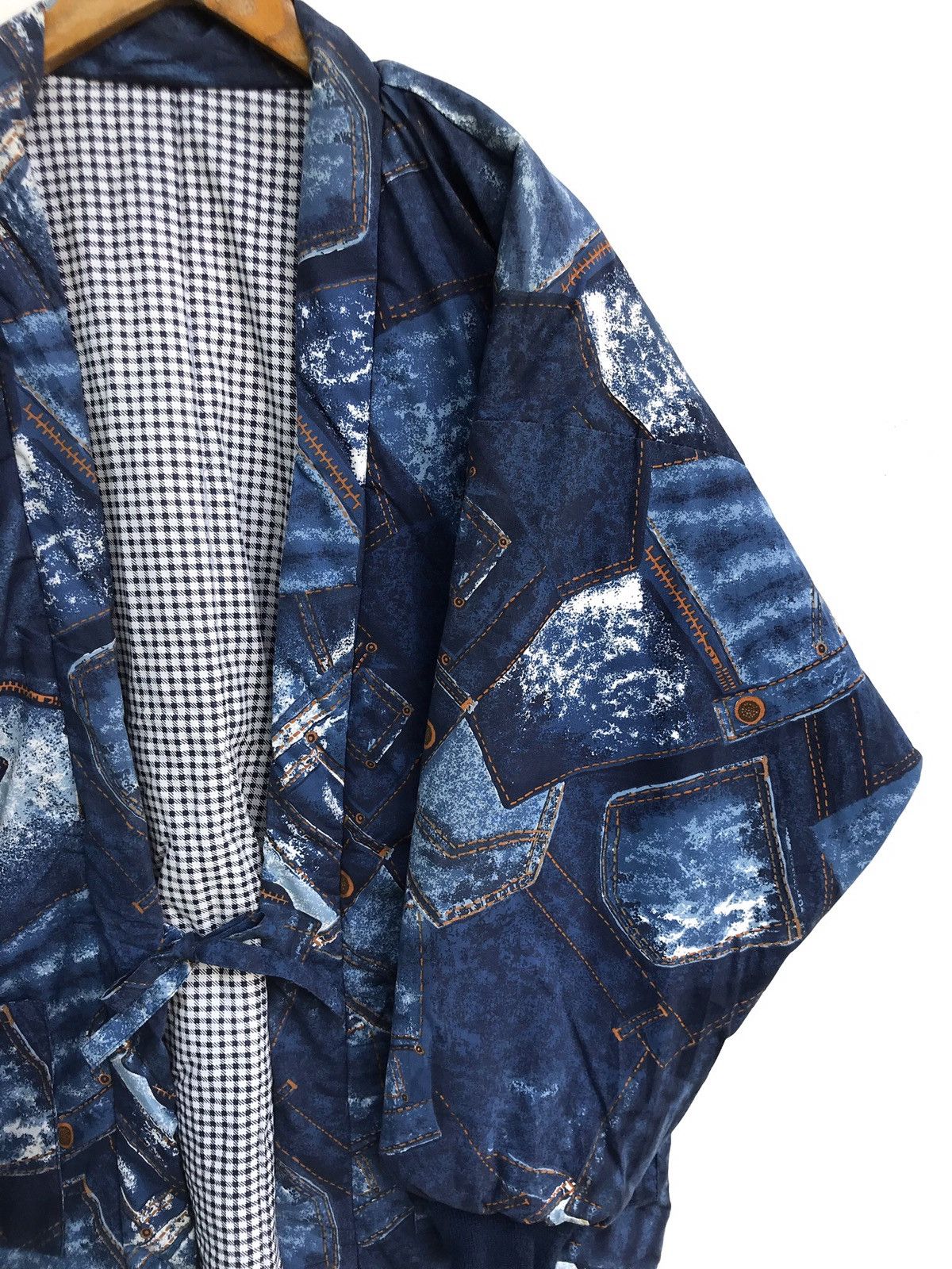 Japanese Brand Japanese Jeans Print Quilted Kimono Noragi Visvim Style Size US L / EU 52-54 / 3 - 5 Thumbnail