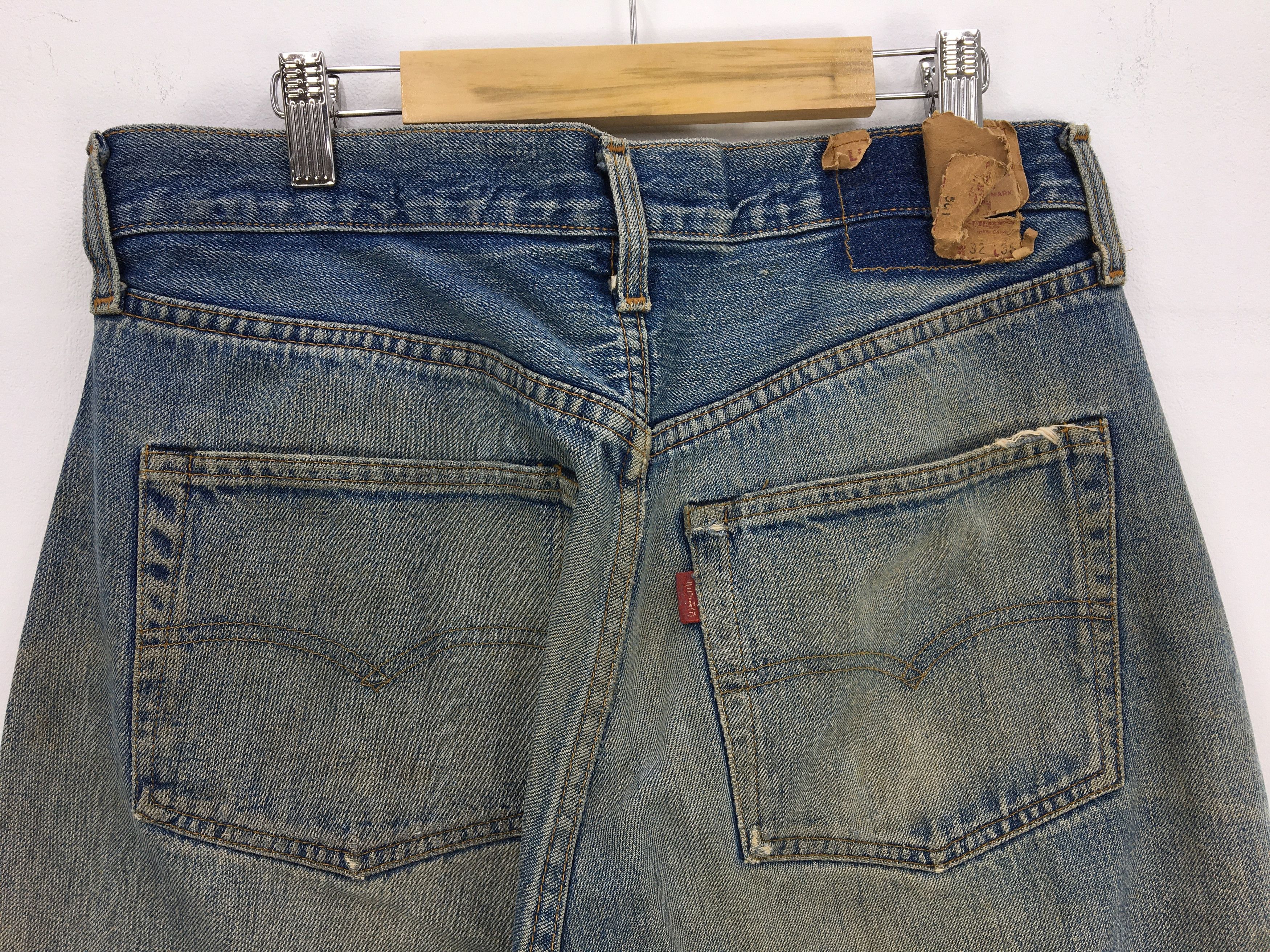 Vintage 80s Rusty Levi's 501 Distressed Selvedge Jeans Denim