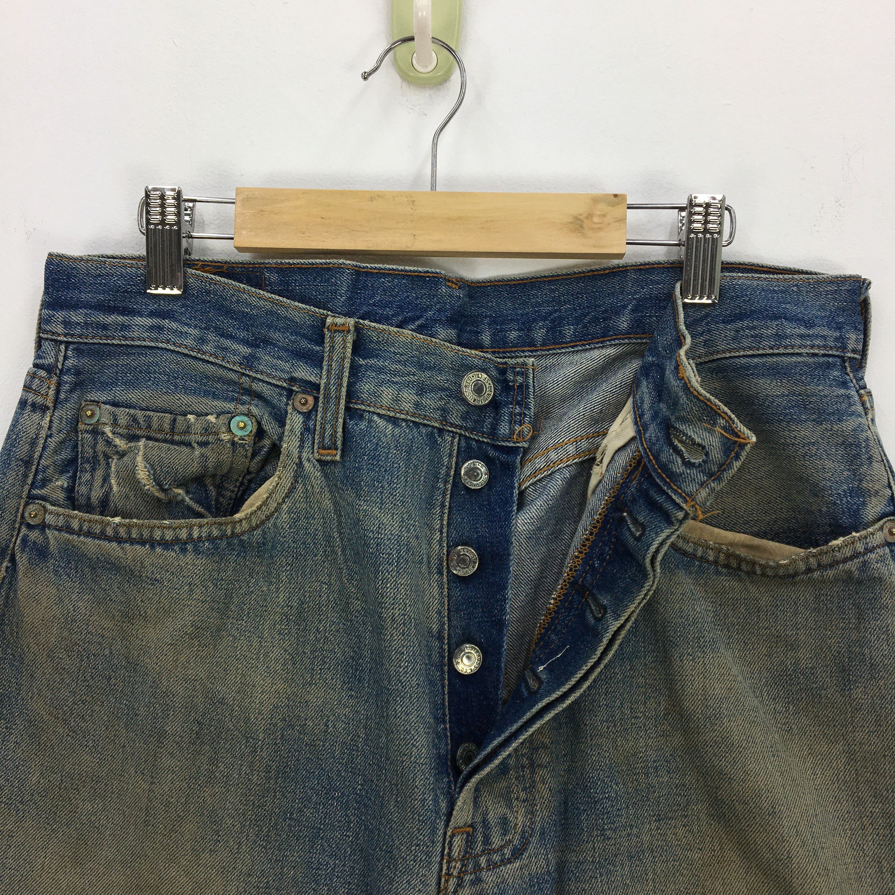 Vintage 80s Rusty Levi's 501 Distressed Selvedge Jeans Denim