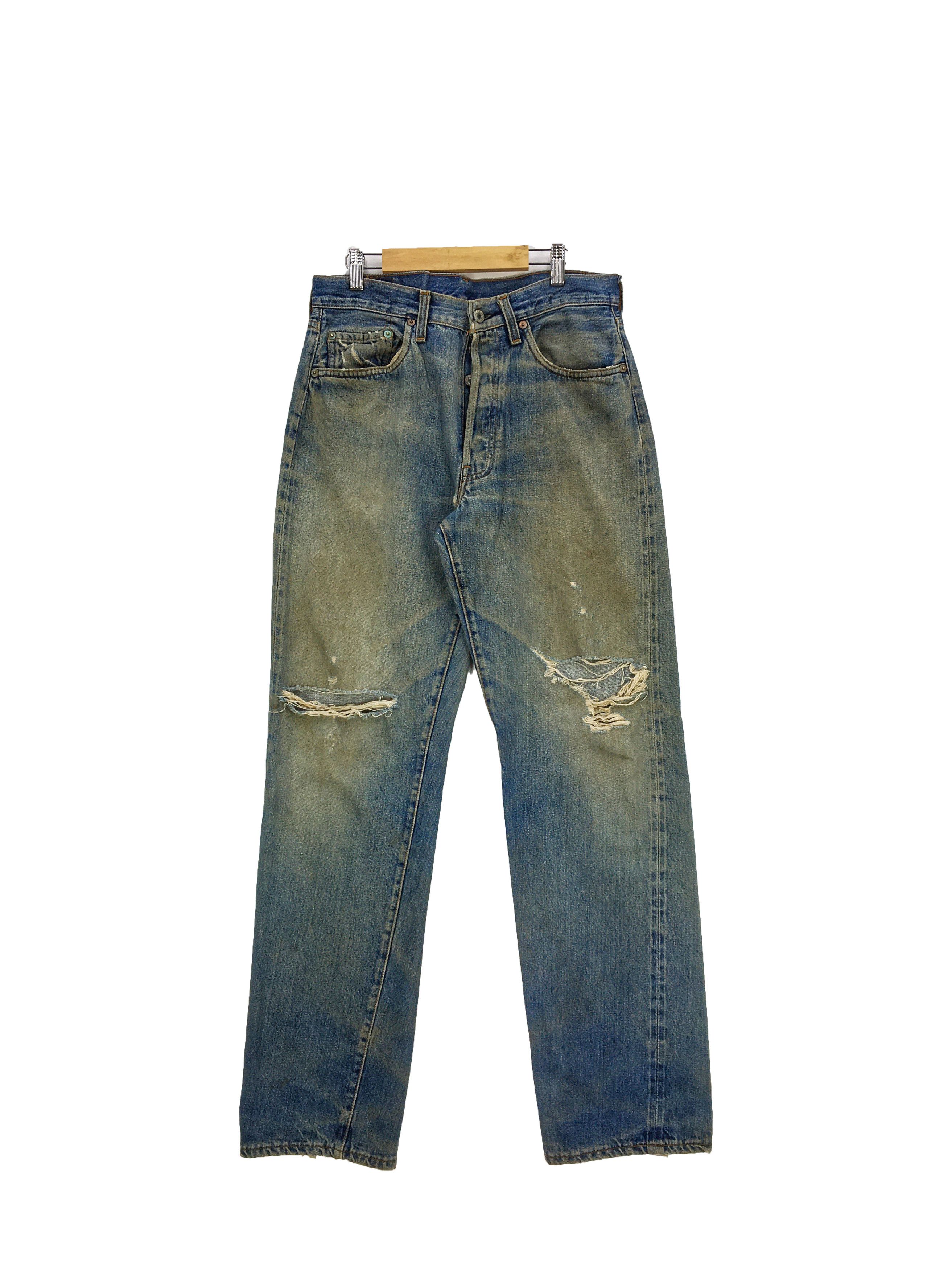 Vintage 80s Rusty Levi's 501 Distressed Selvedge Jeans Denim