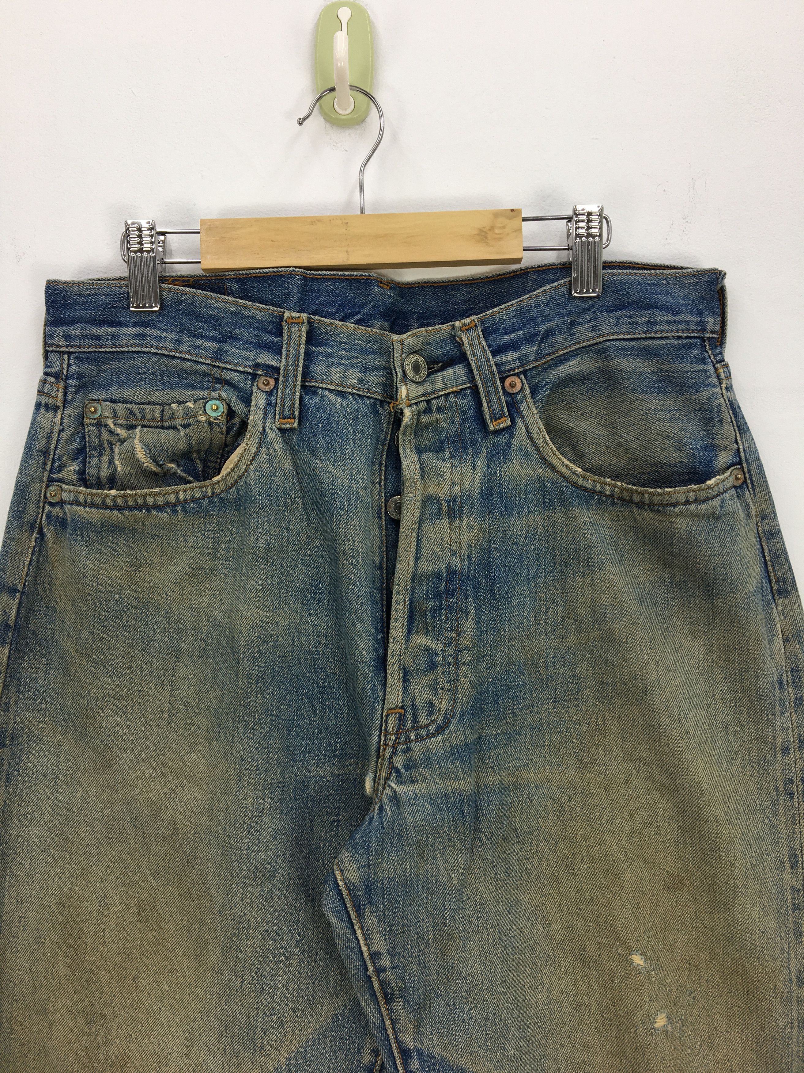 Vintage 80s Rusty Levi's 501 Distressed Selvedge Jeans Denim