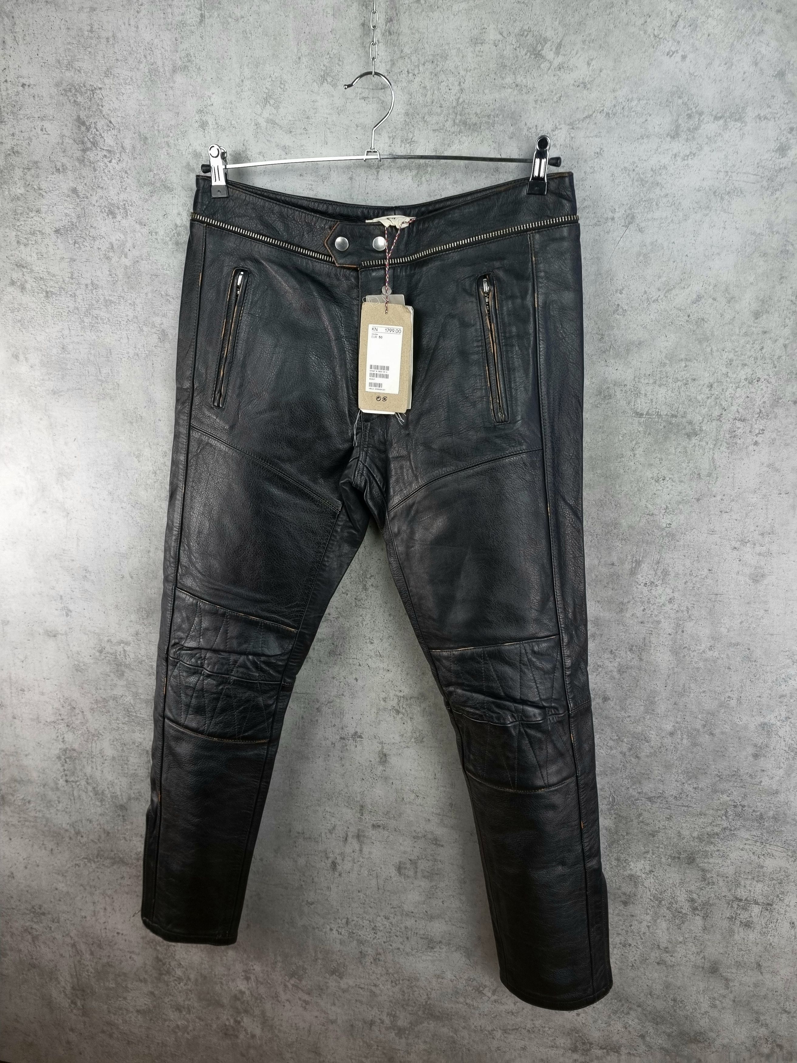 Genuine Leather × Isabel Marant × Leather NEW 2013 Isabel Marant Leather Biker Pants Size US 34 / EU 50 - 1 Thumbnail