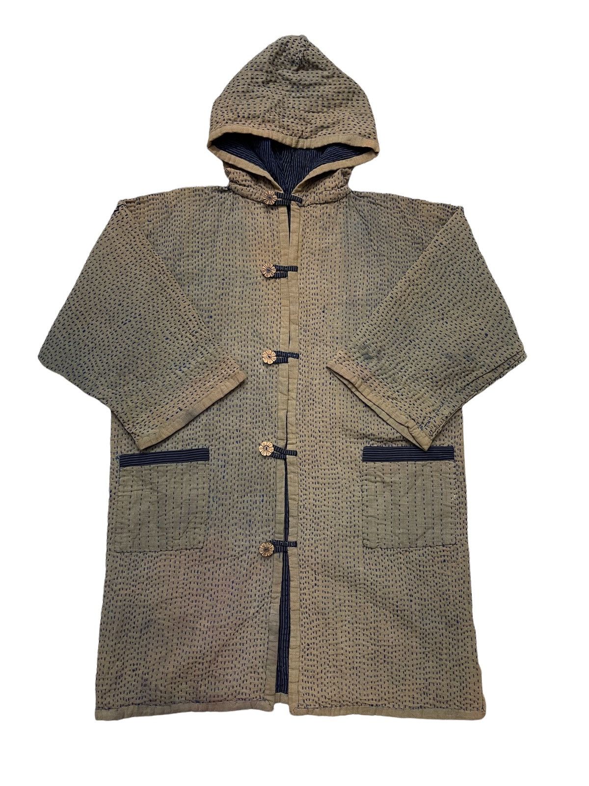 Vintage Pure Blue Indigo Boro Kapital Style Kimono Size US XL / EU 56 / 4 - 2 Thumbnail
