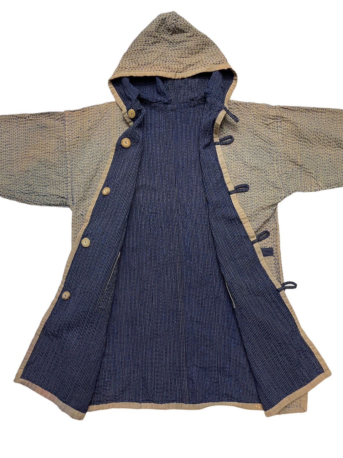 Vintage Pure Blue Indigo Boro Kapital Style Kimono Size US XL / EU 56 / 4 - 4 Thumbnail