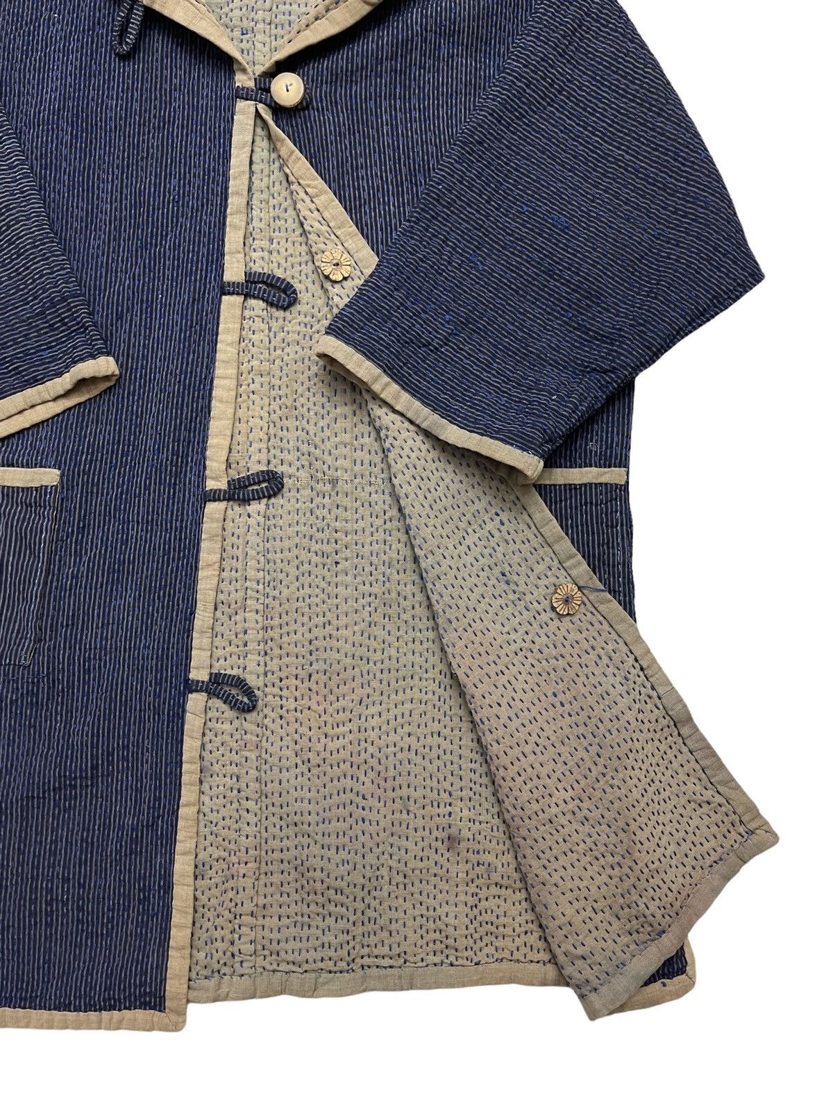 Vintage Pure Blue Indigo Boro Kapital Style Kimono Size US XL / EU 56 / 4 - 15 Thumbnail