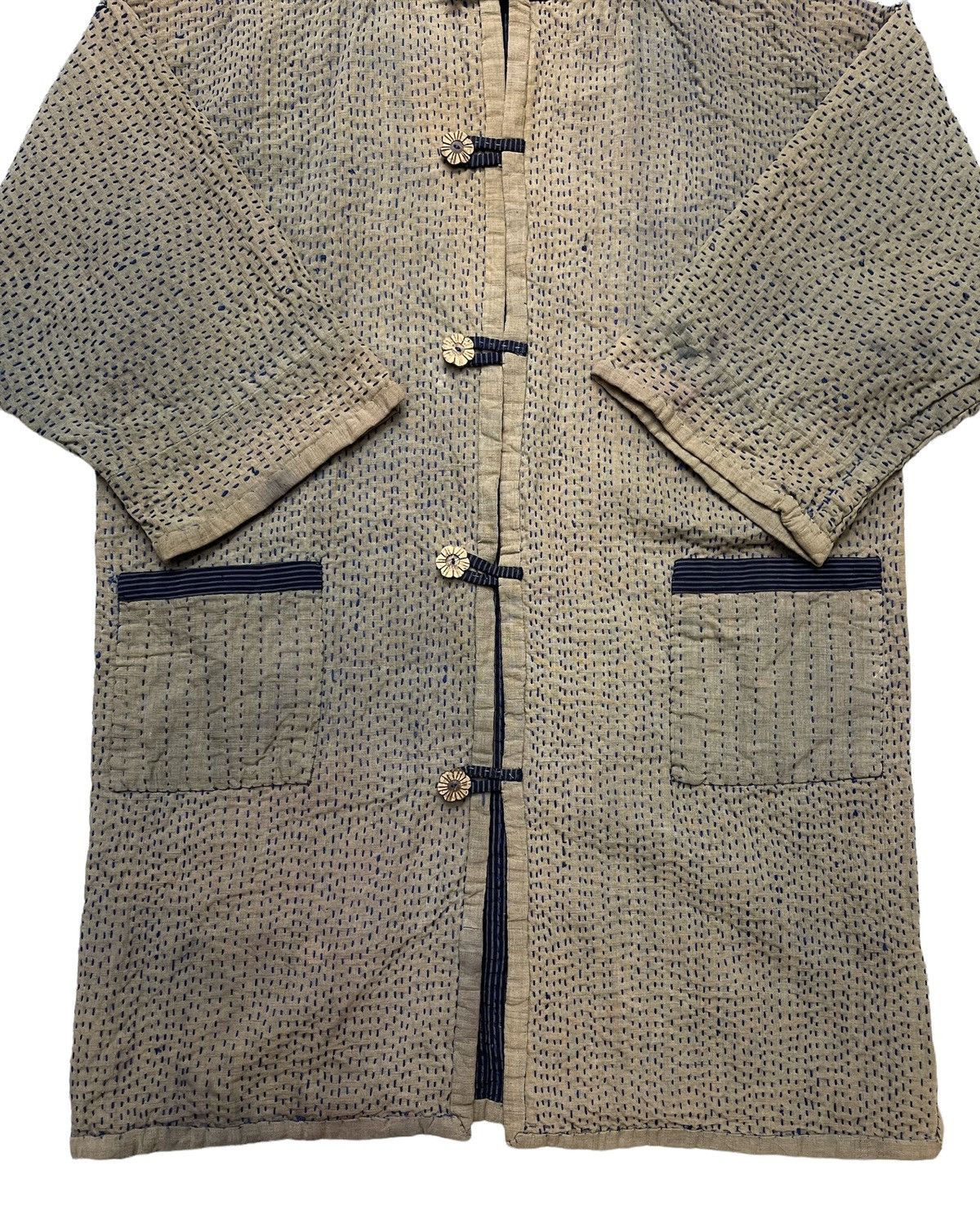 Vintage Pure Blue Indigo Boro Kapital Style Kimono Size US XL / EU 56 / 4 - 6 Thumbnail