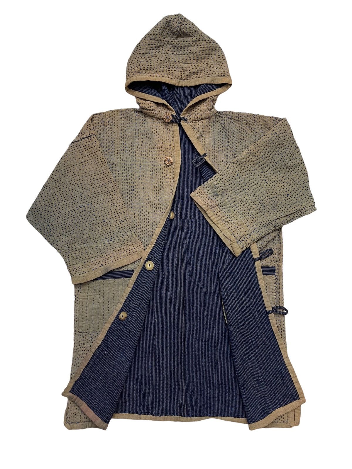 Vintage Pure Blue Indigo Boro Kapital Style Kimono Size US XL / EU 56 / 4 - 5 Thumbnail