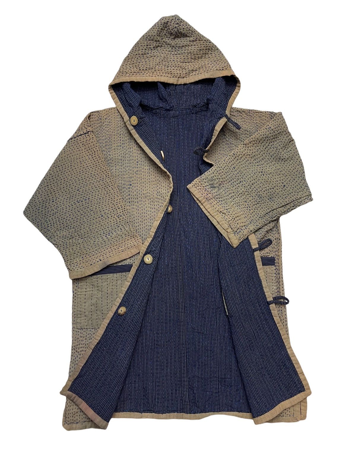 Vintage Pure Blue Indigo Boro Kapital Style Kimono Size US XL / EU 56 / 4 - 3 Thumbnail