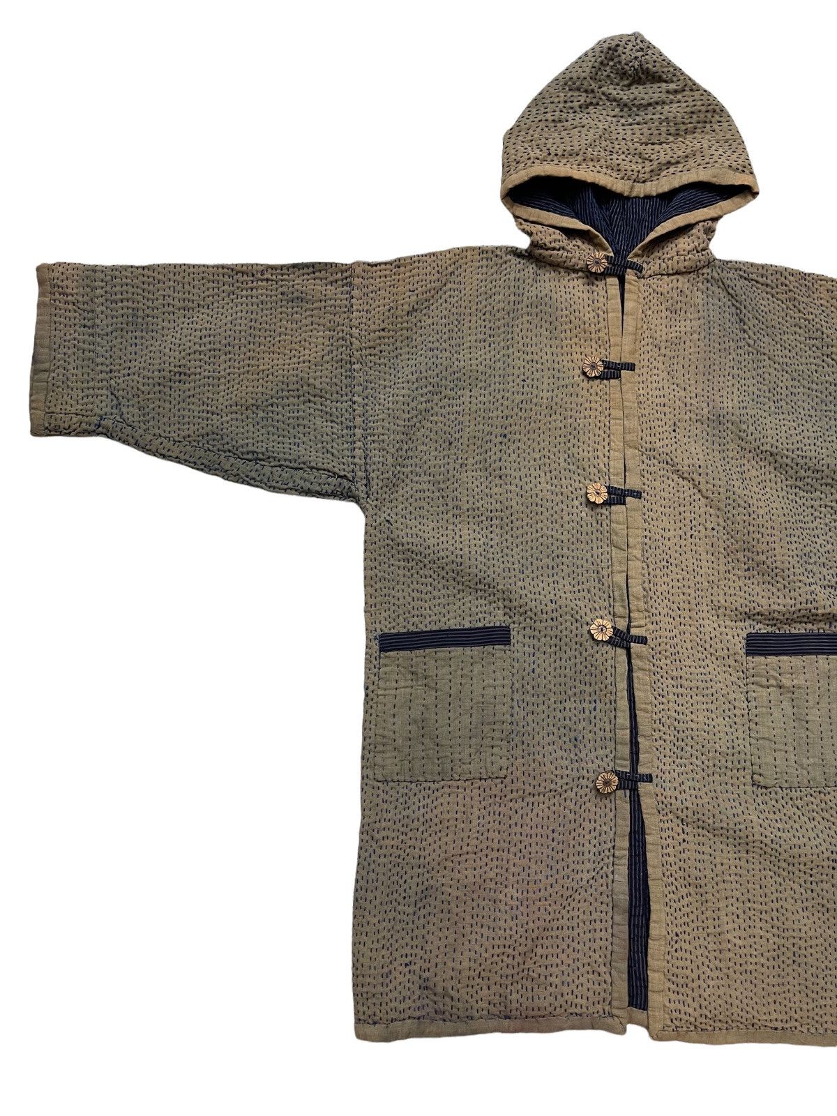 Vintage Pure Blue Indigo Boro Kapital Style Kimono Size US XL / EU 56 / 4 - 10 Thumbnail