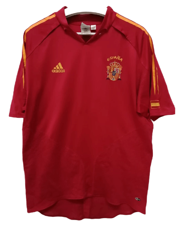 image of Adidas Vintage Spain Euro 2004 Home Shirt in Red, Men's (Size Large)