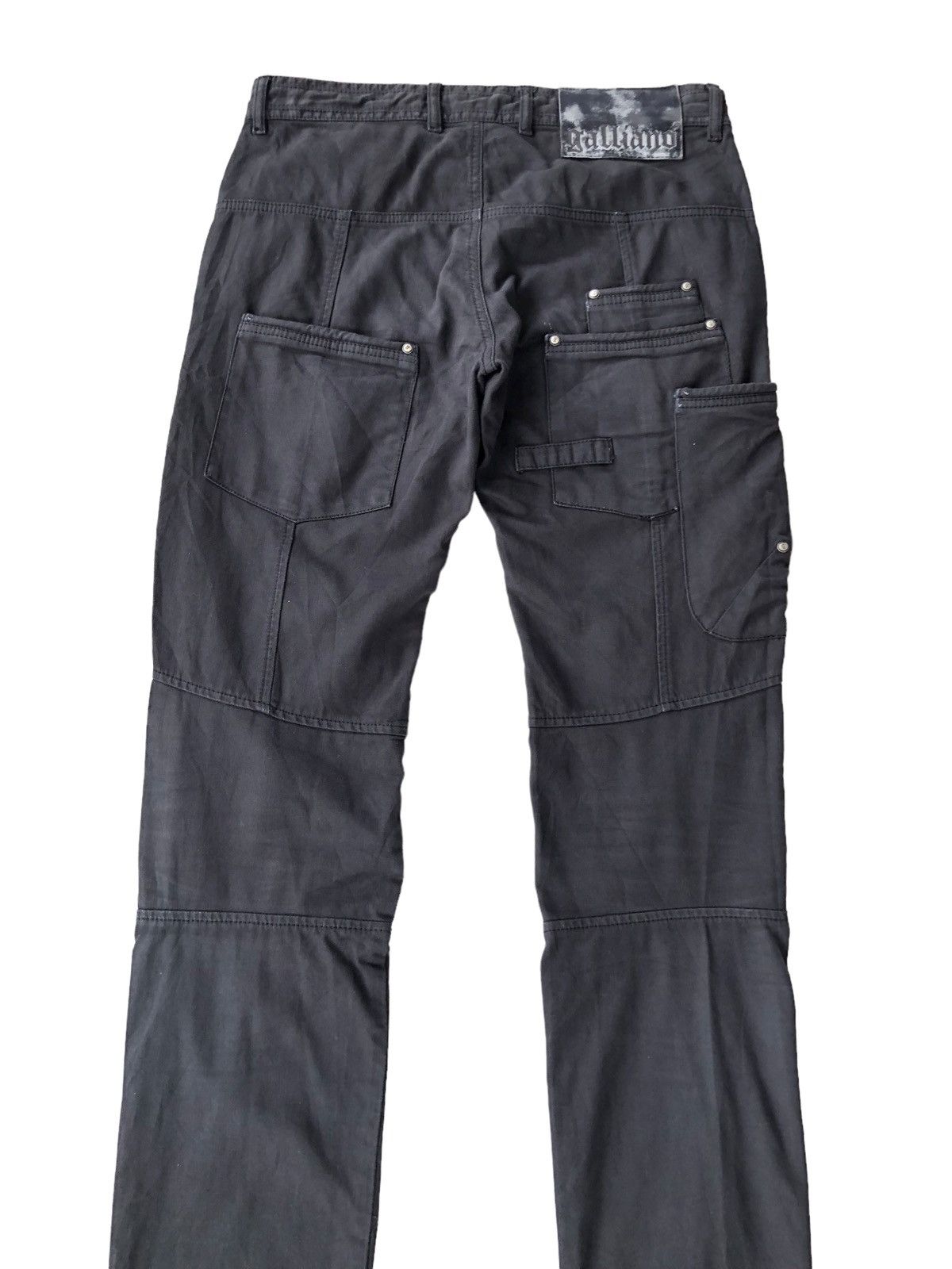 image of John Galliano Tactical Multi Pocket Parachute Pants in Faded Slate Black, Men's (Size 33)