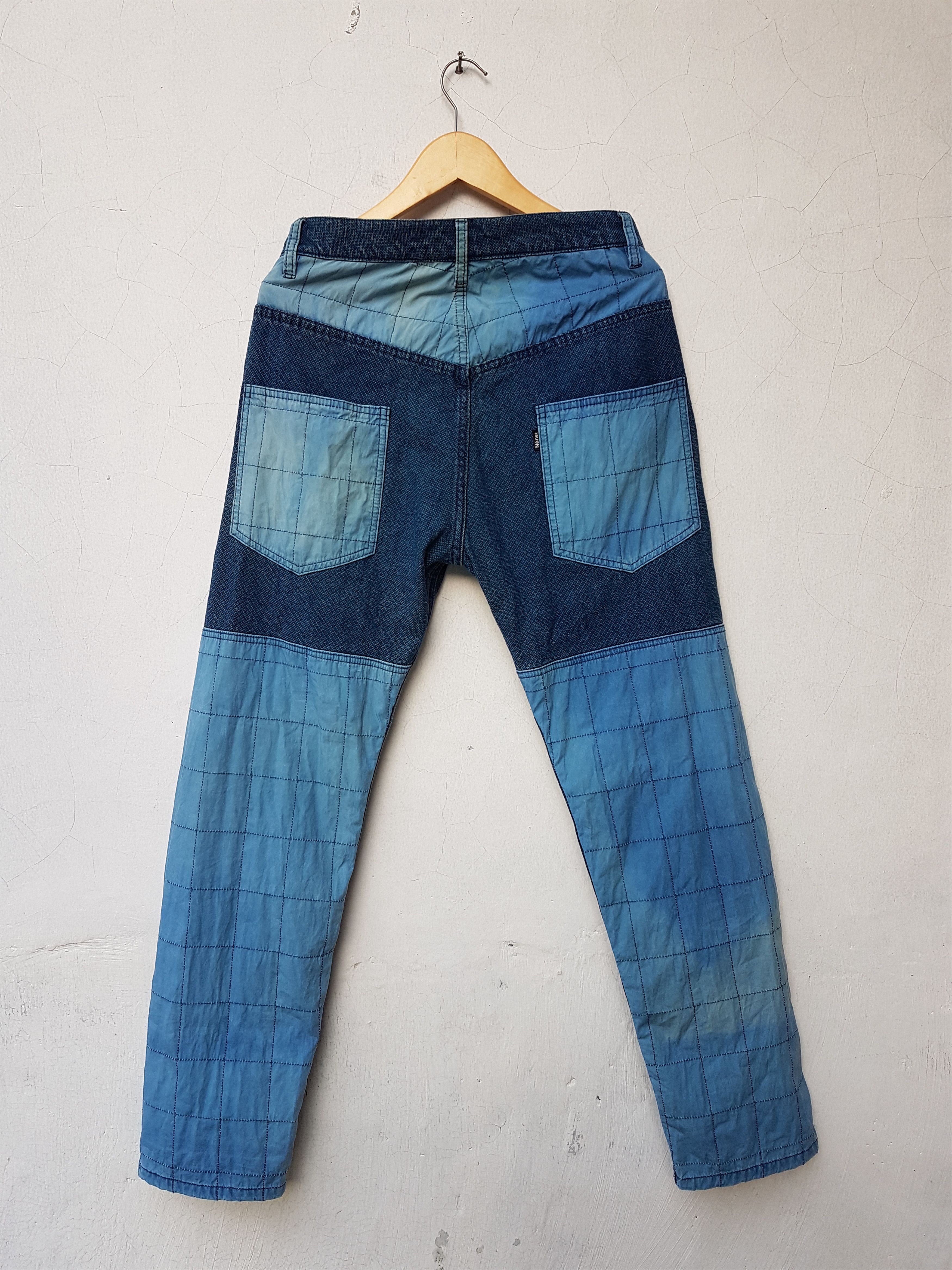 Issey Miyake Nenet (Issey Miyake Ex Designer) Indigo Patchwork Pants Size US 30 / EU 46 - 2 Thumbnail