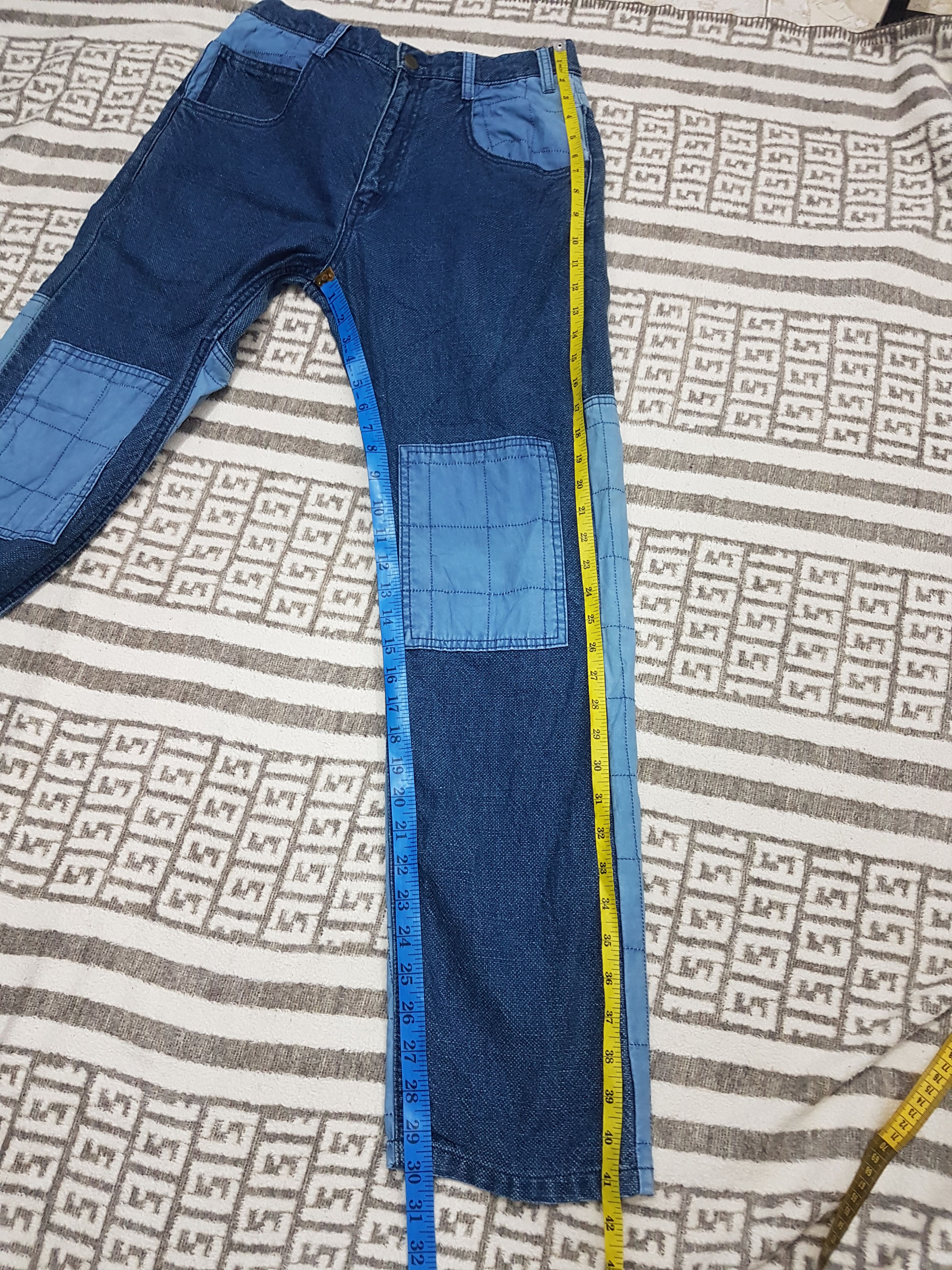 Issey Miyake Nenet (Issey Miyake Ex Designer) Indigo Patchwork Pants Size US 30 / EU 46 - 8 Thumbnail