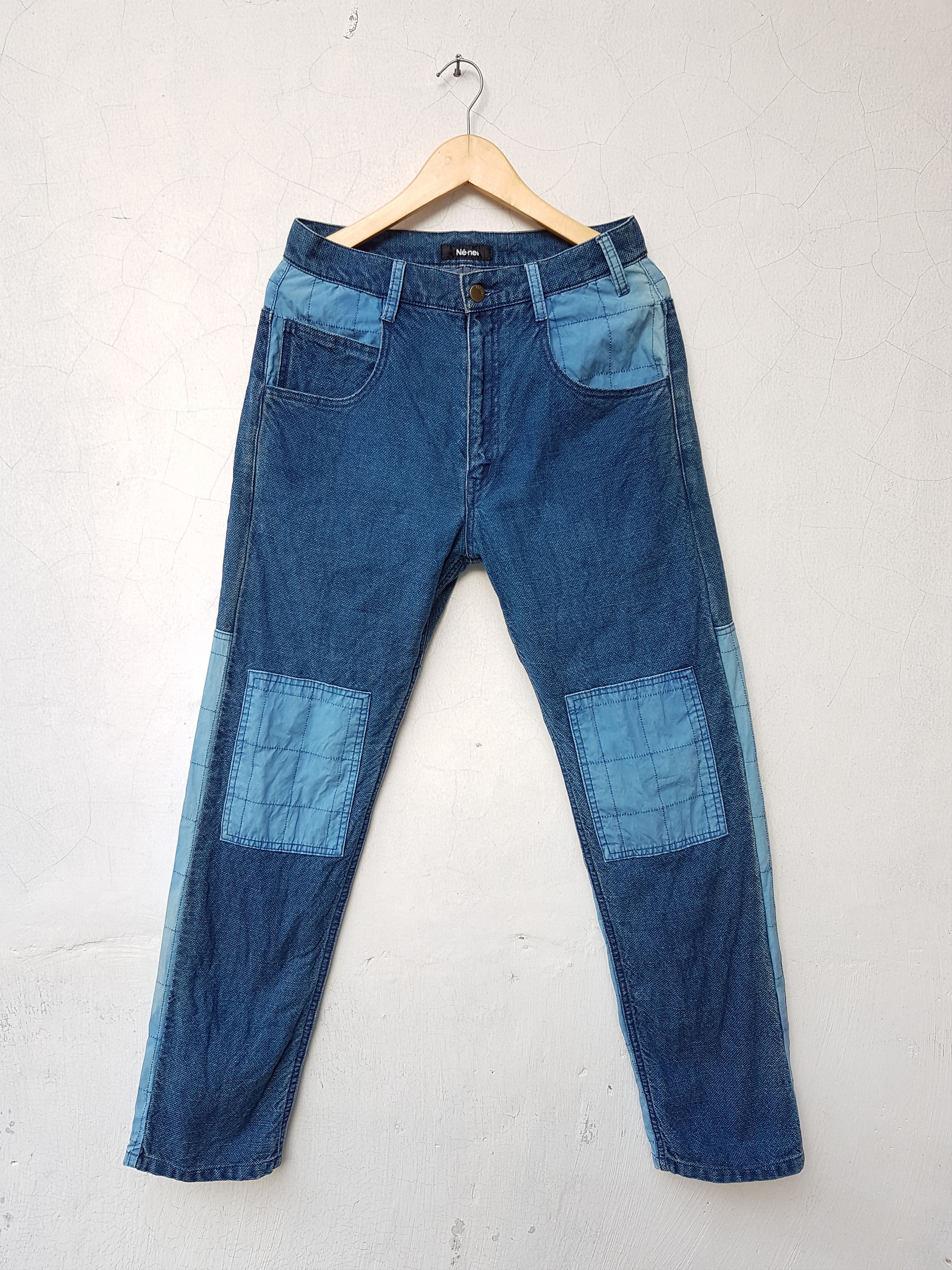 Issey Miyake Nenet (Issey Miyake Ex Designer) Indigo Patchwork Pants Size US 30 / EU 46 - 1 Thumbnail