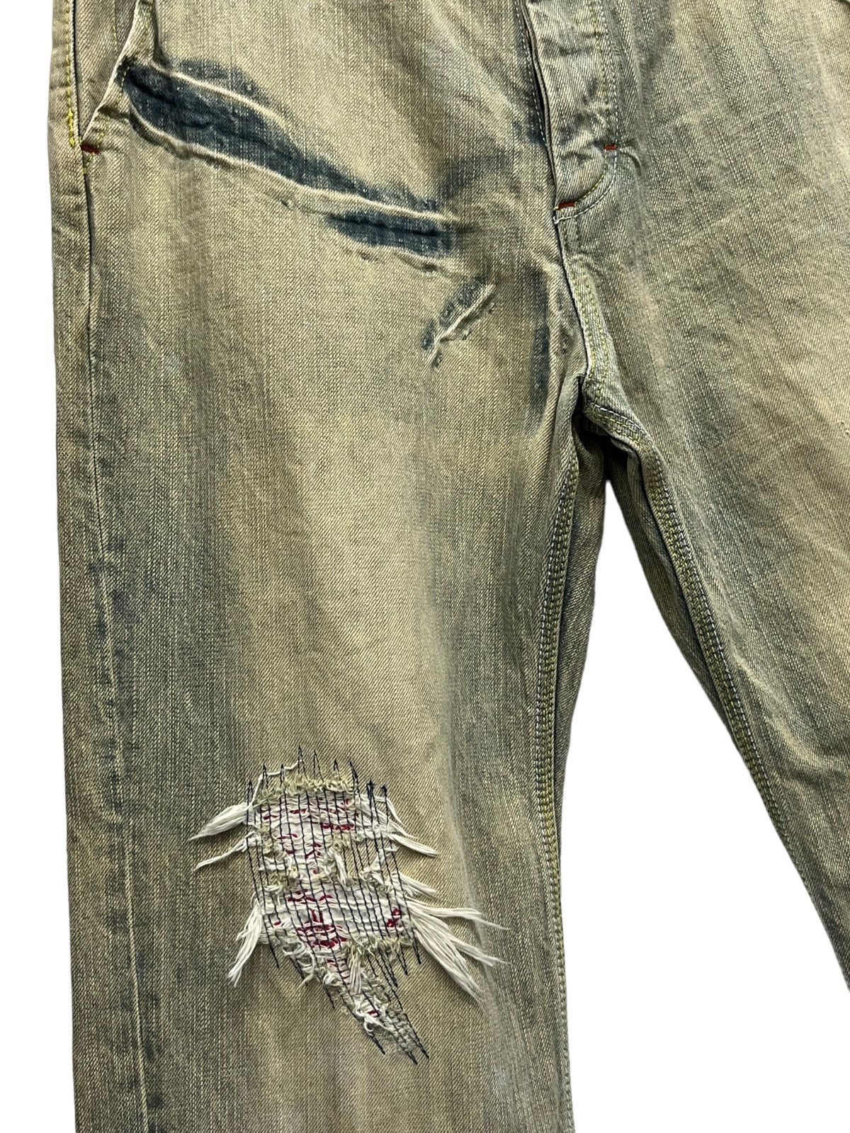 Vintage DOPE💥COCOLULU Distressed Greenish Blue Light Wash Sun Faded Size US 31 - 15 Thumbnail