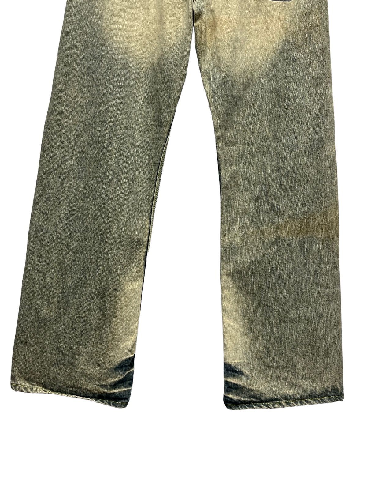 Vintage DOPE💥COCOLULU Distressed Greenish Blue Light Wash Sun Faded Size US 31 - 9 Thumbnail