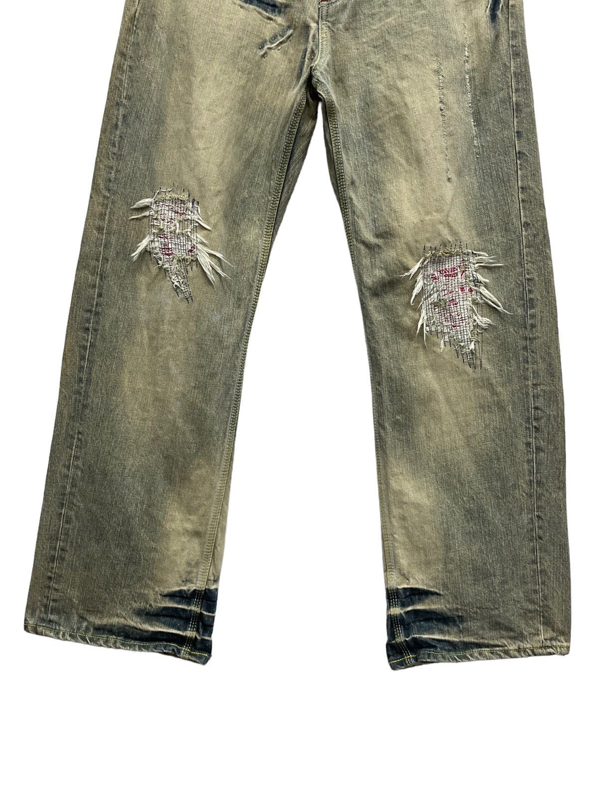 Vintage DOPE💥COCOLULU Distressed Greenish Blue Light Wash Sun Faded Size US 31 - 7 Thumbnail