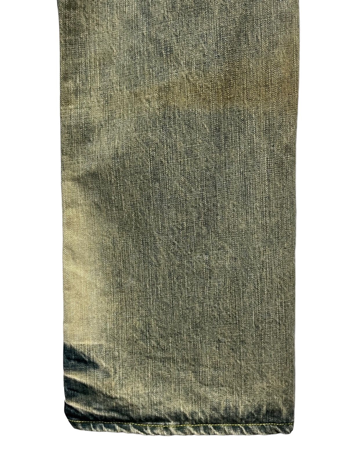 Vintage DOPE💥COCOLULU Distressed Greenish Blue Light Wash Sun Faded Size US 31 - 13 Thumbnail
