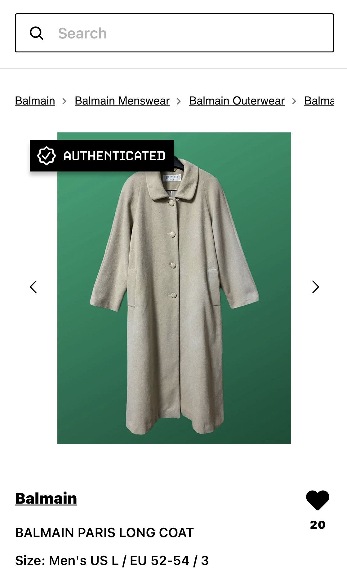 Balmain BALMAIN PARIS LONG COAT Size US L / EU 52-54 / 3 - 12 Thumbnail