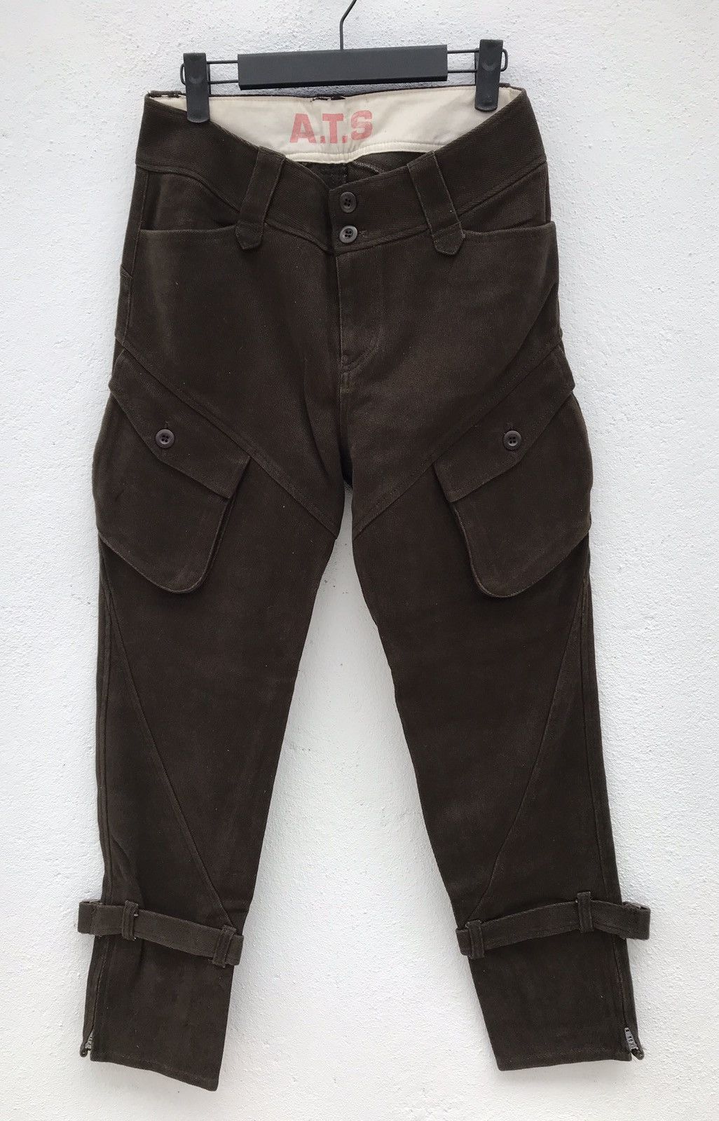 Japanese Brand Atsuro Tayama A/T Bondage Cargo Heavy Cotton Pants Size US 30 / EU 46 - 1 Thumbnail