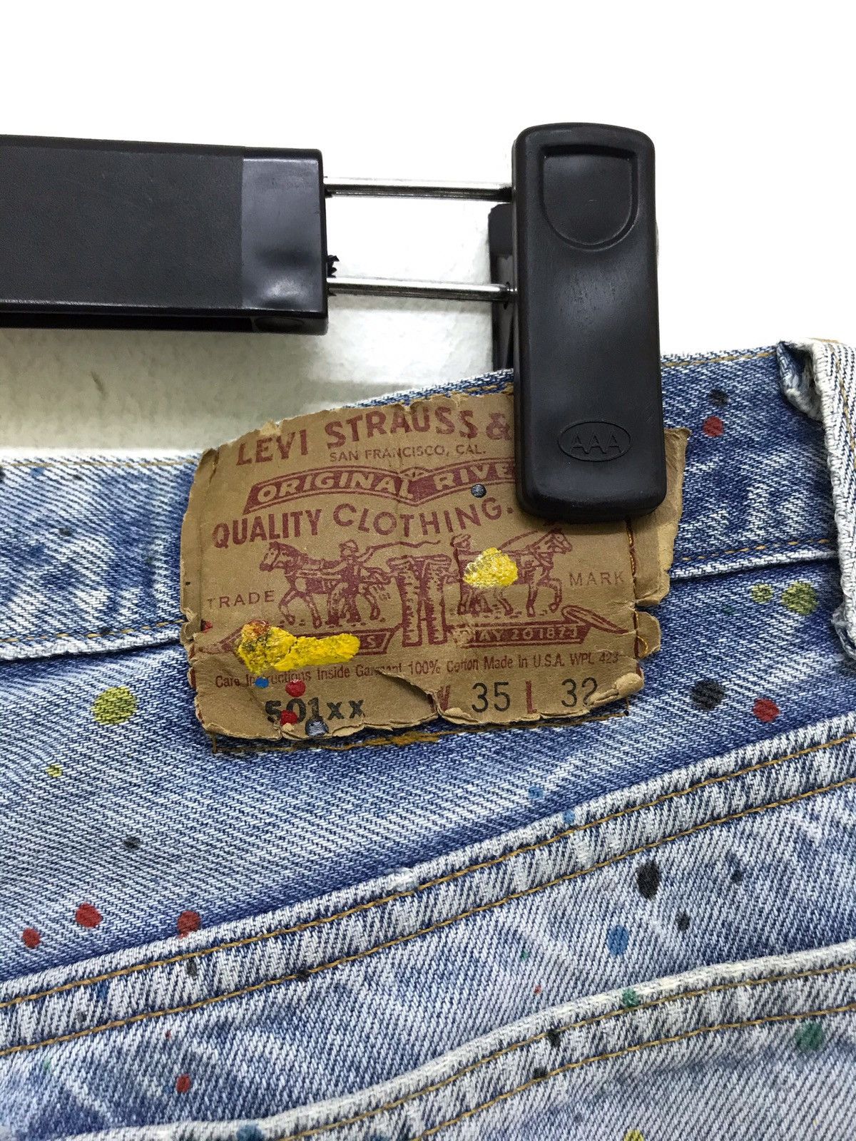 Levi's Vintage Clothing Made in USA Vtg Levi’s 501 Paint Splash Remade Size US 32 / EU 48 - 9 Thumbnail