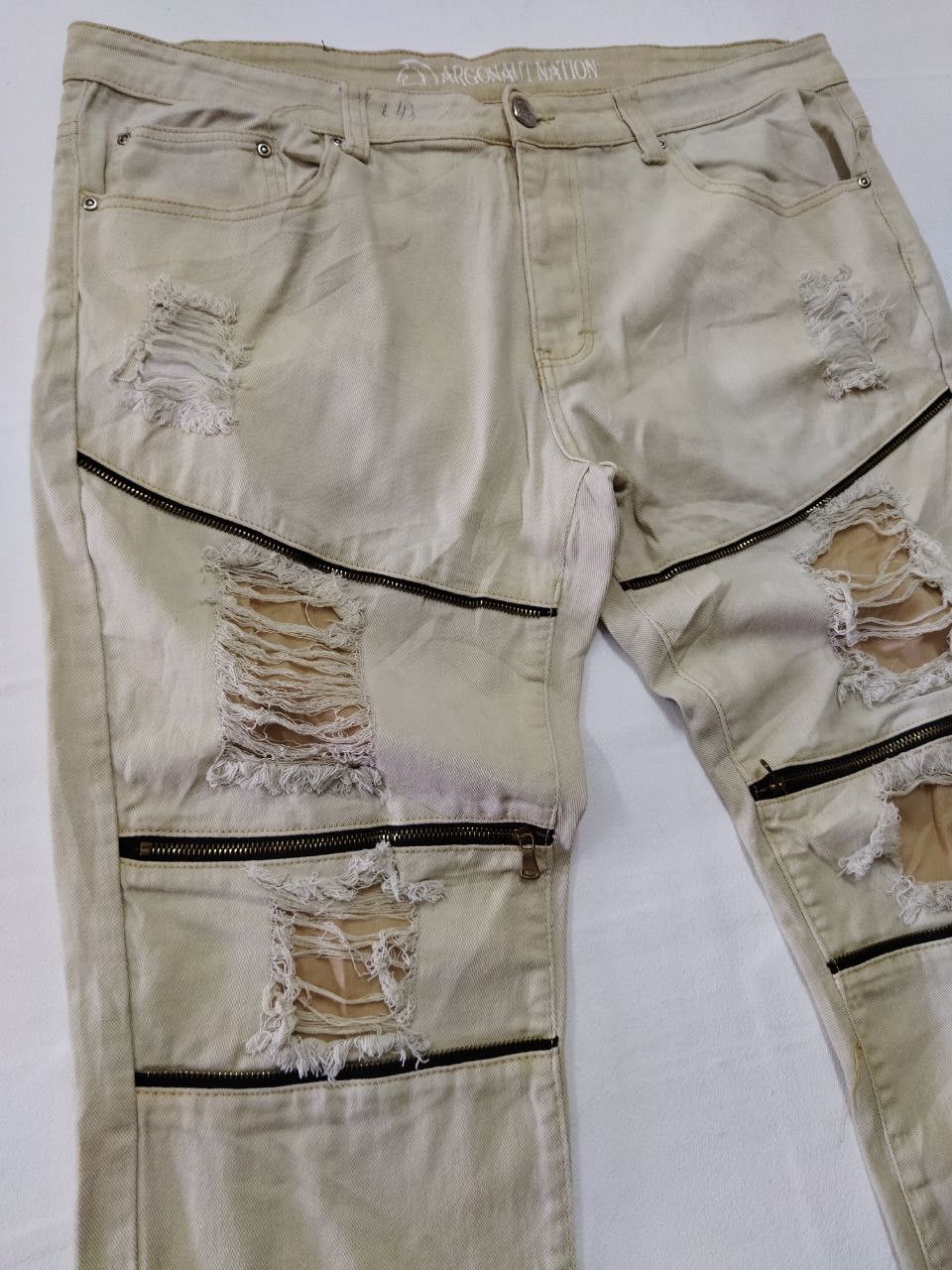 Japanese Brand Japanese Argonault Nation Zipper Distressed Jeans Size US 38 / EU 54 - 10 Thumbnail