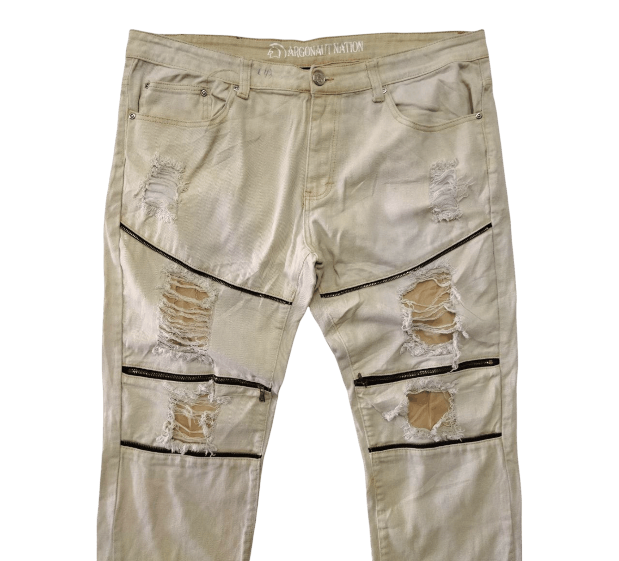 Japanese Brand Japanese Argonault Nation Zipper Distressed Jeans Size US 38 / EU 54 - 2 Thumbnail