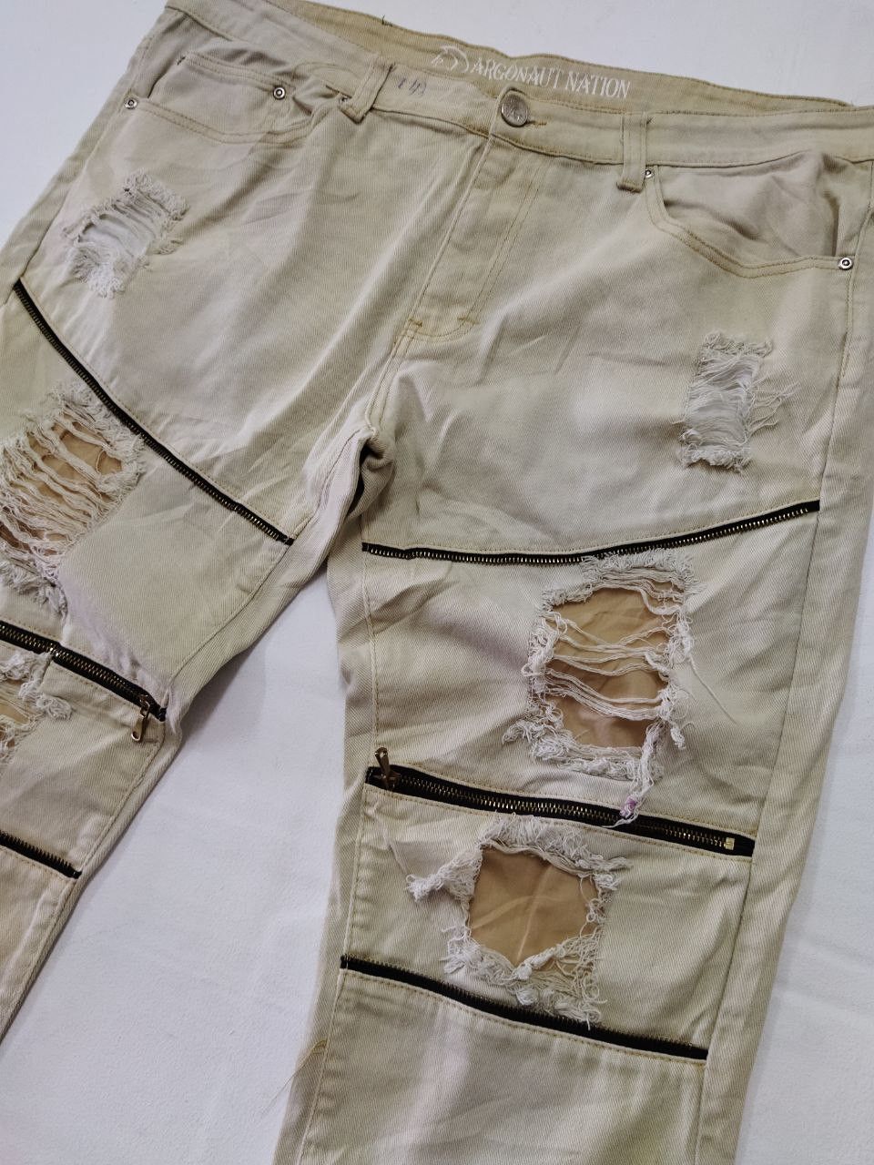 Japanese Brand Japanese Argonault Nation Zipper Distressed Jeans Size US 38 / EU 54 - 9 Thumbnail